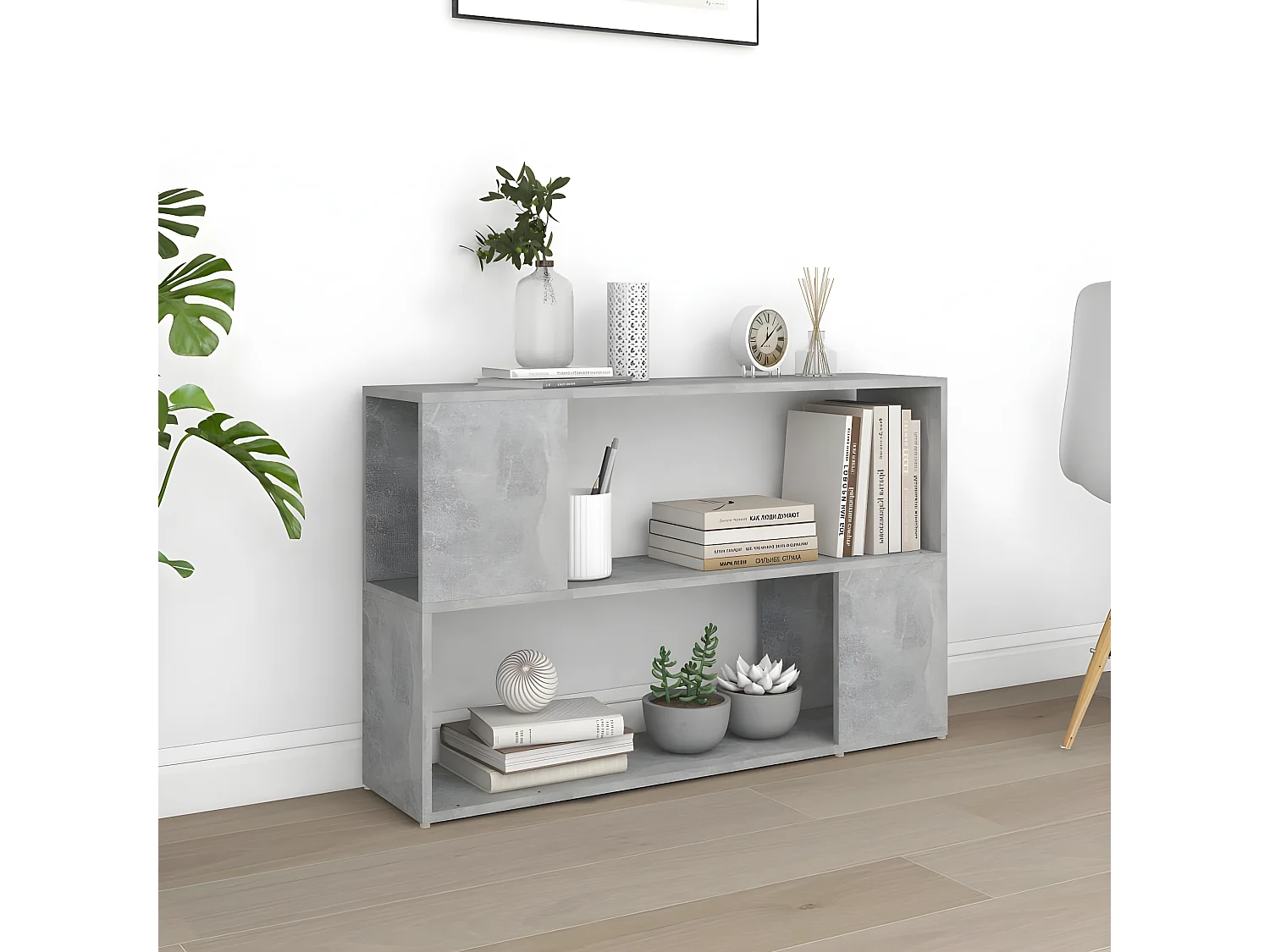 Estante 100x24x63 cm contraplacado cinzento cimento