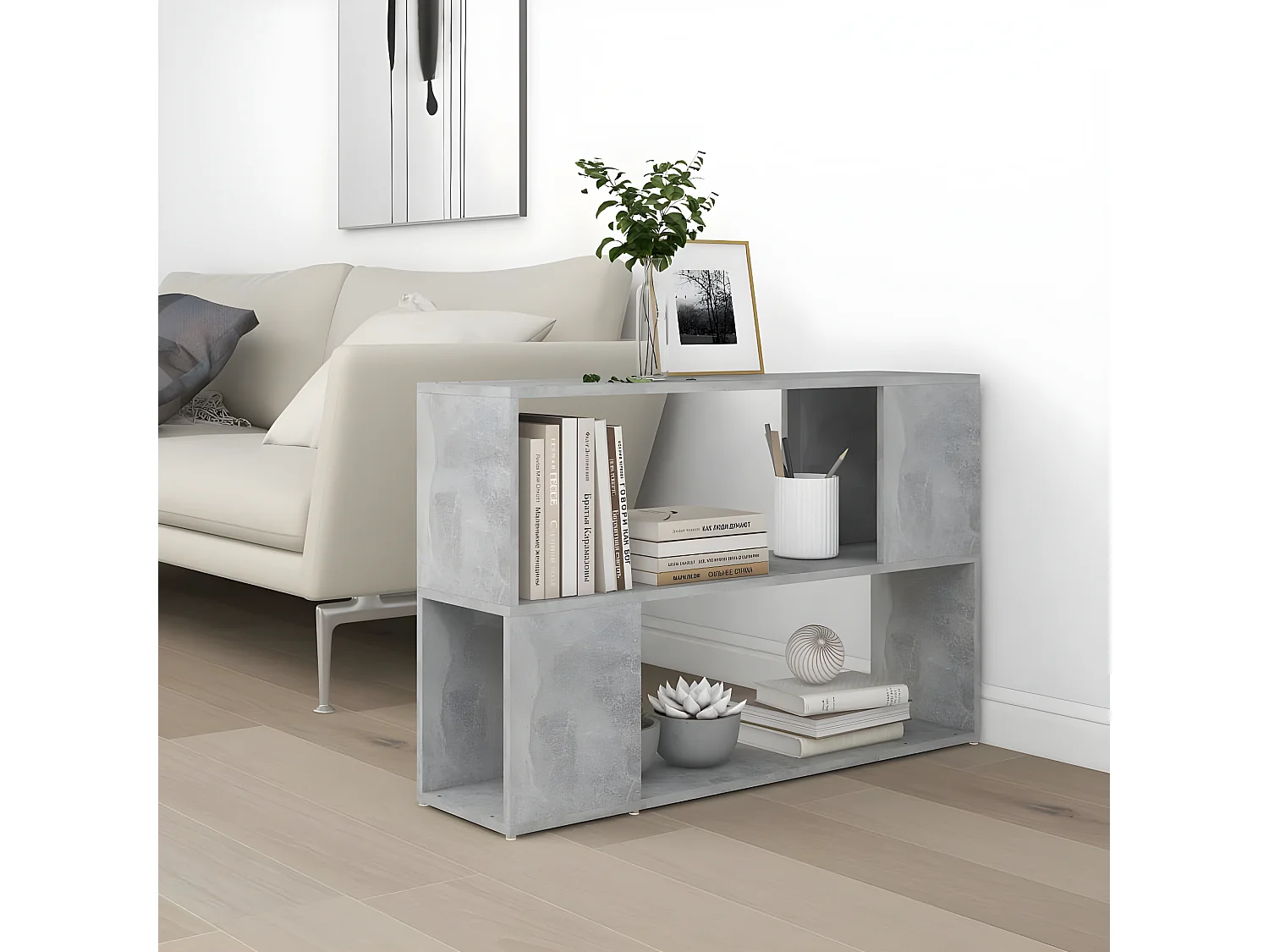 Estante 100x24x63 cm contraplacado cinzento cimento