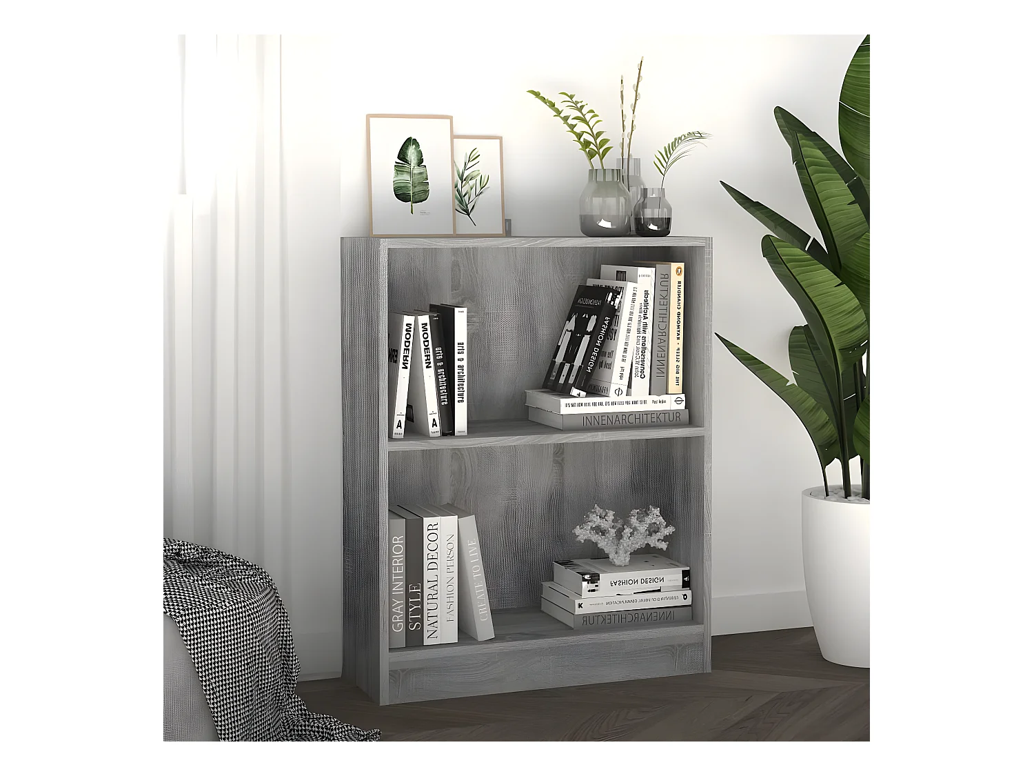 Bibliothèque Sonoma gris 60x24x74,5 cm Bois d'ingénierie