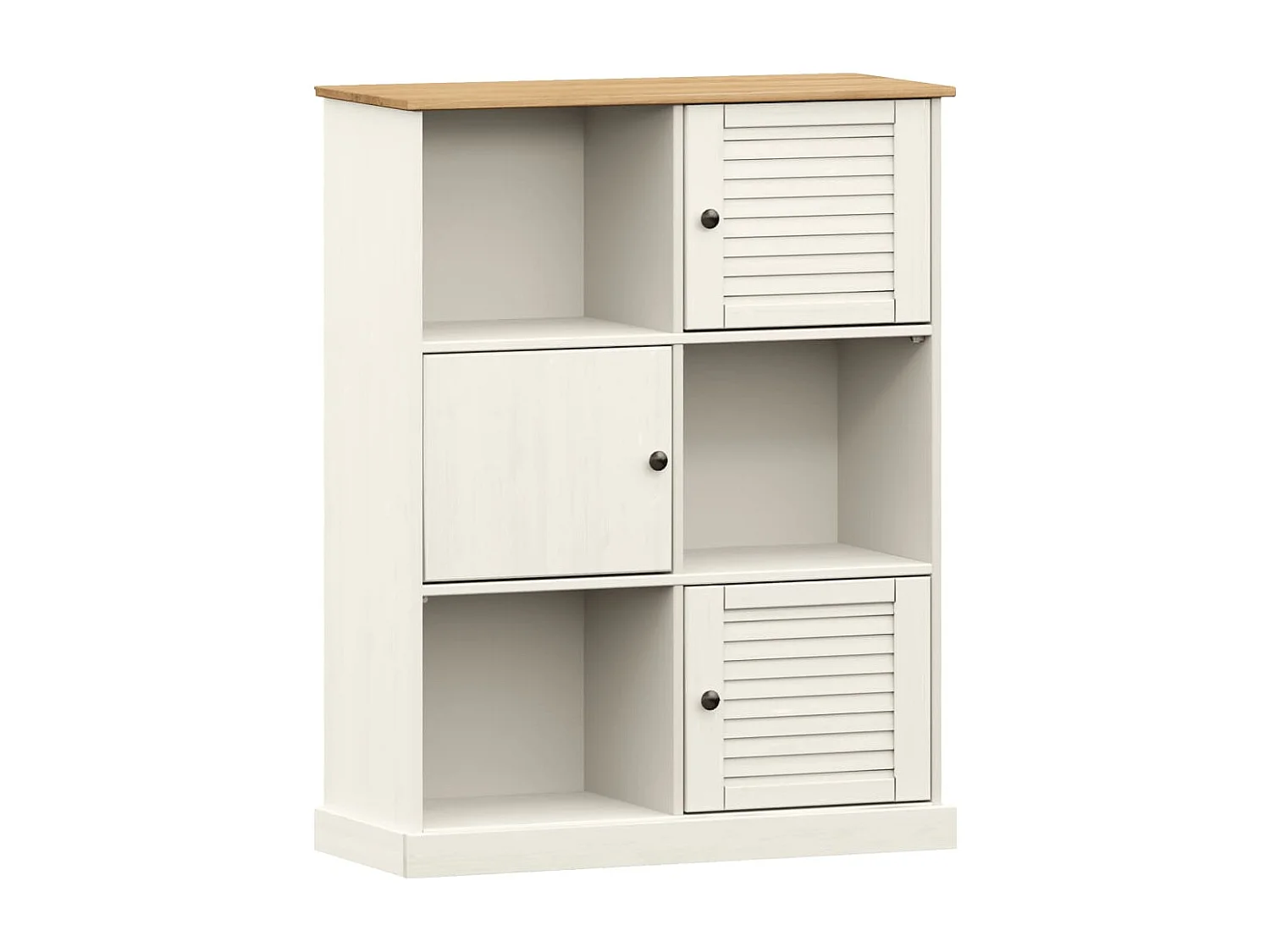 Bibliothèque VIGO blanc 90x35x114,5 cm bois massif de pin