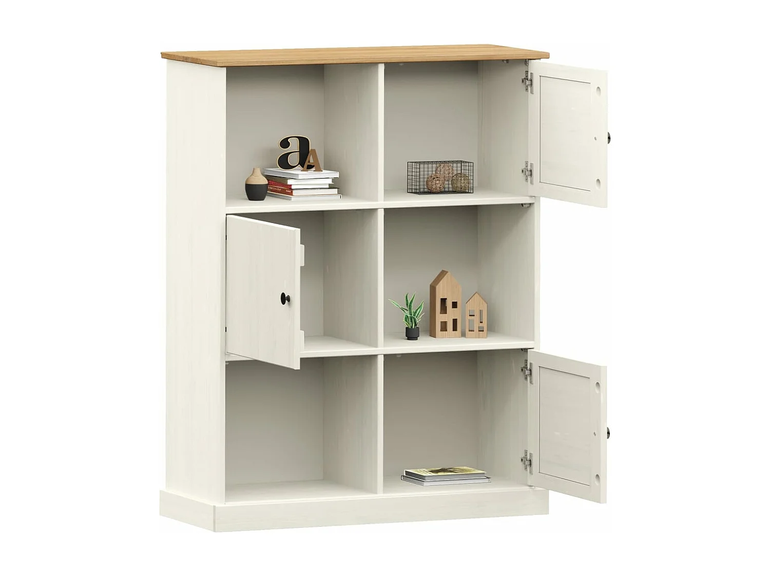 Bibliothèque VIGO blanc 90x35x114,5 cm bois massif de pin