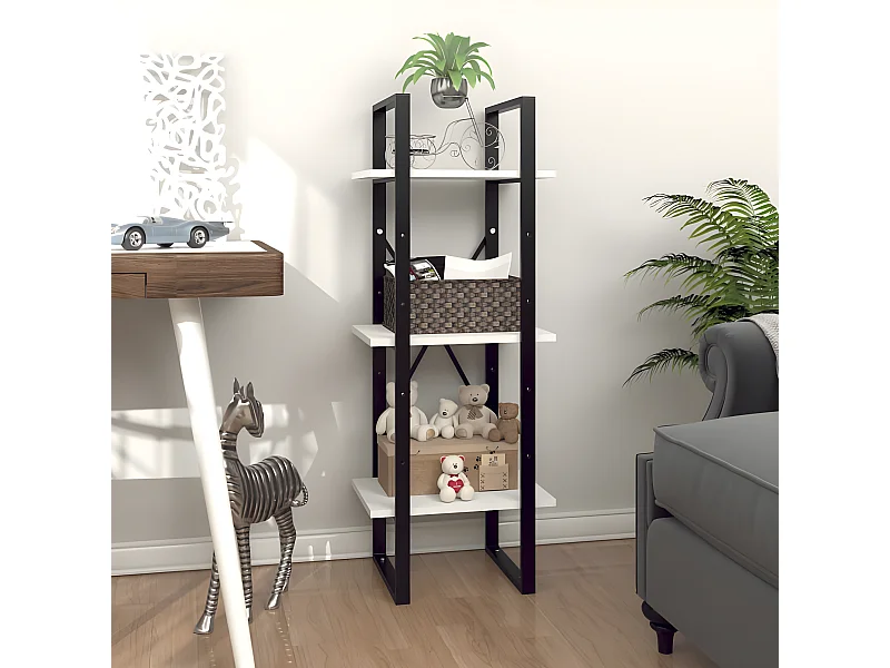 Boekenkast met 3 schappen 40x30x105 cm bewerkt hout wit