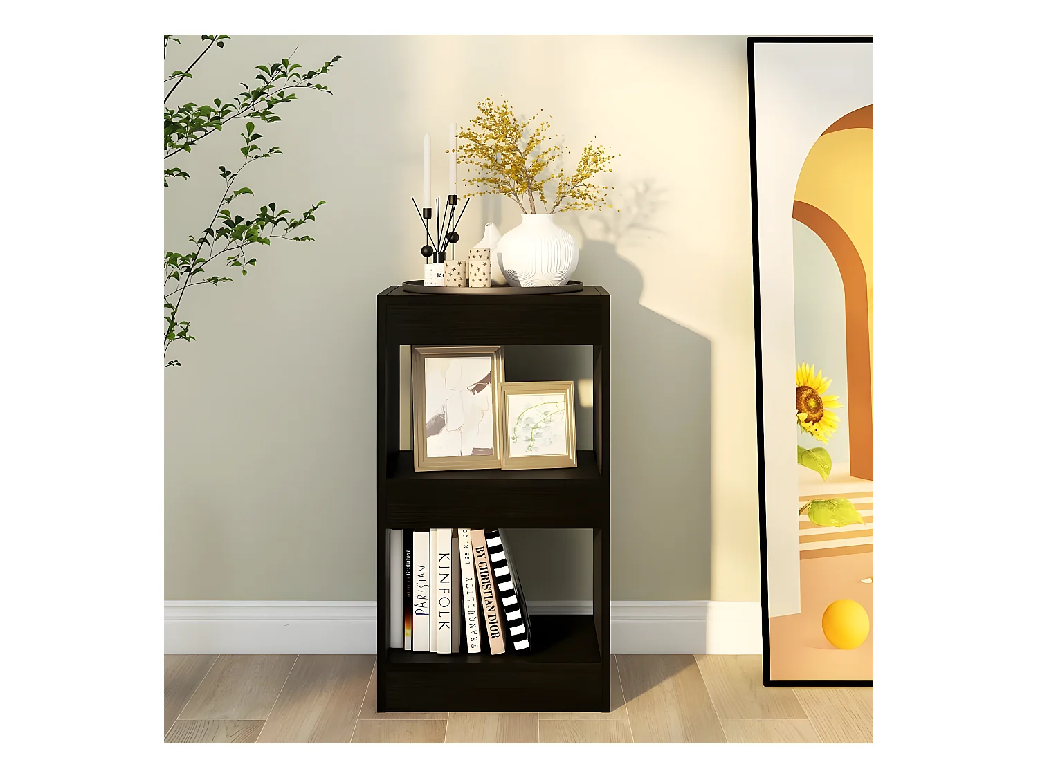 Bibliothèque/Séparateur de pièce Noir 40x30x72 cm