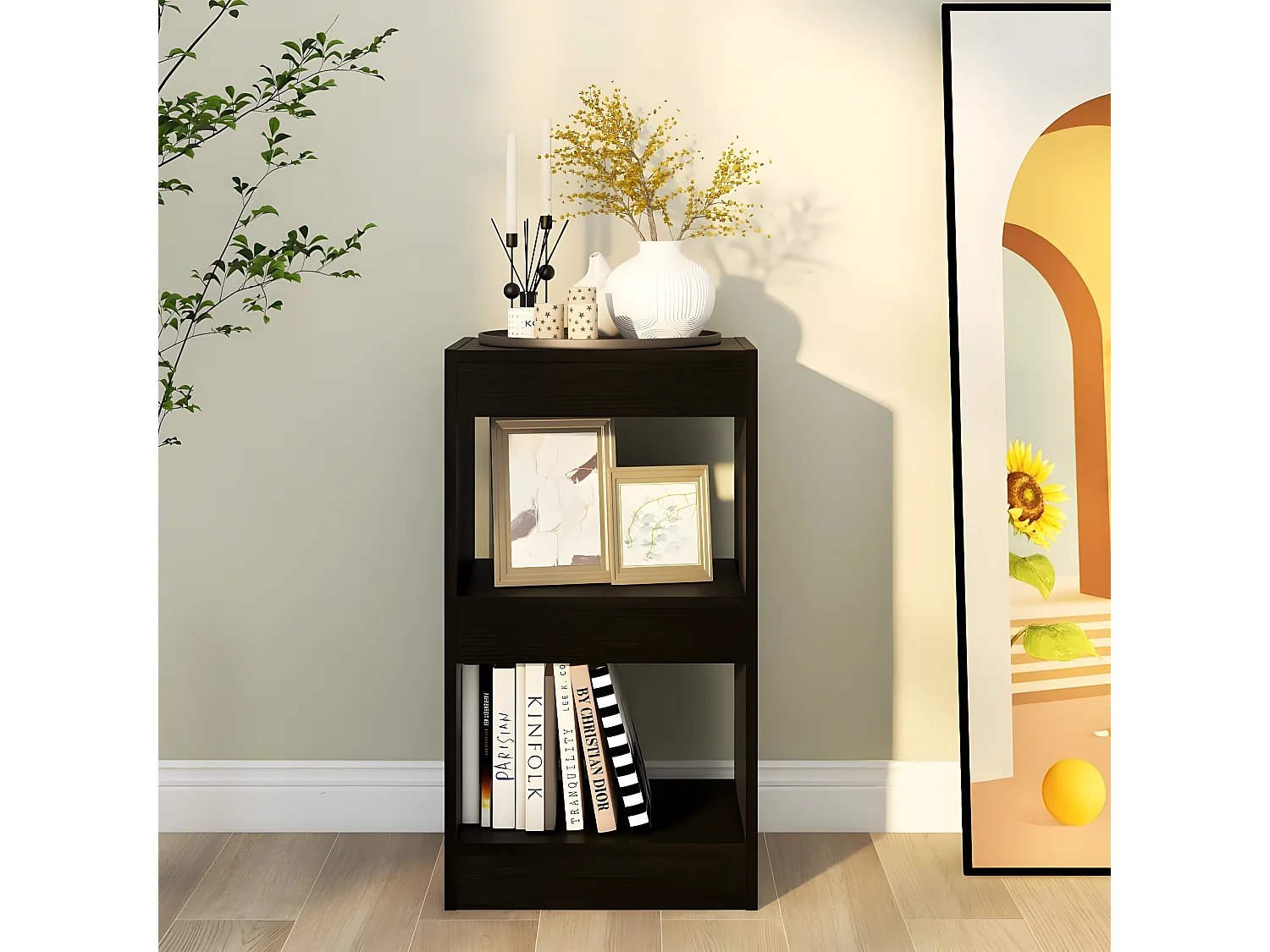 Bibliothèque/Séparateur de pièce Noir 40x30x72 cm