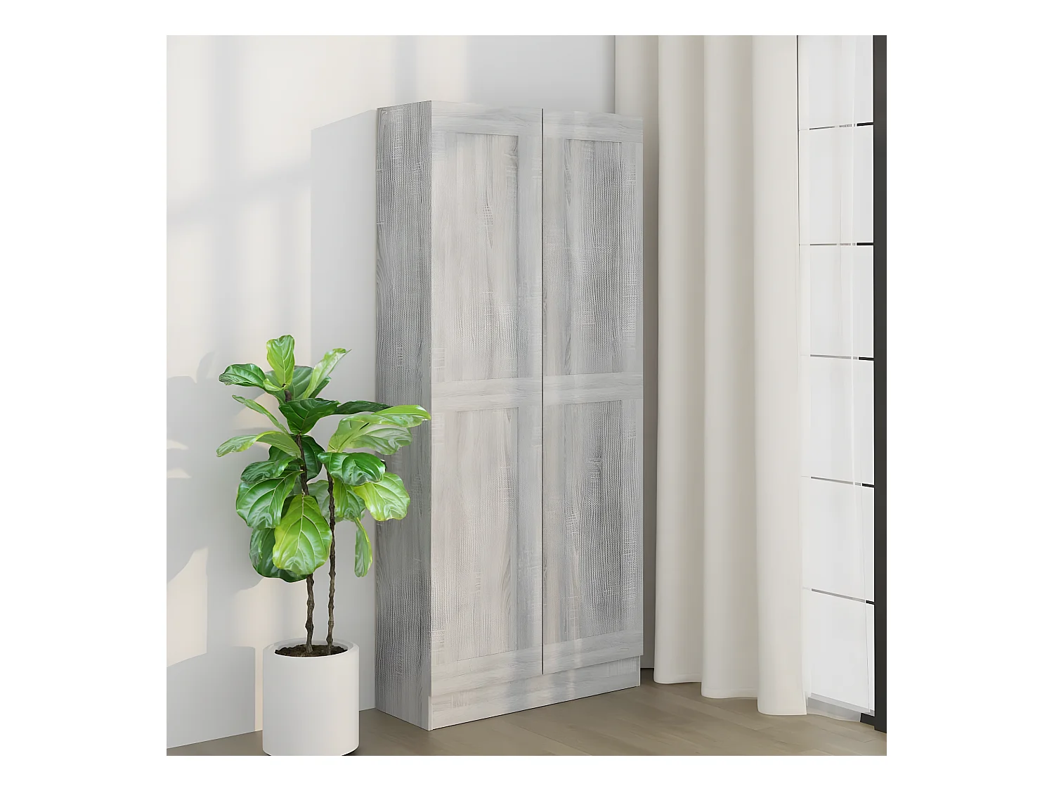 Bibliothèque Sonoma gris 82,5x30,5x185,5 cm Bois d'ingénierie