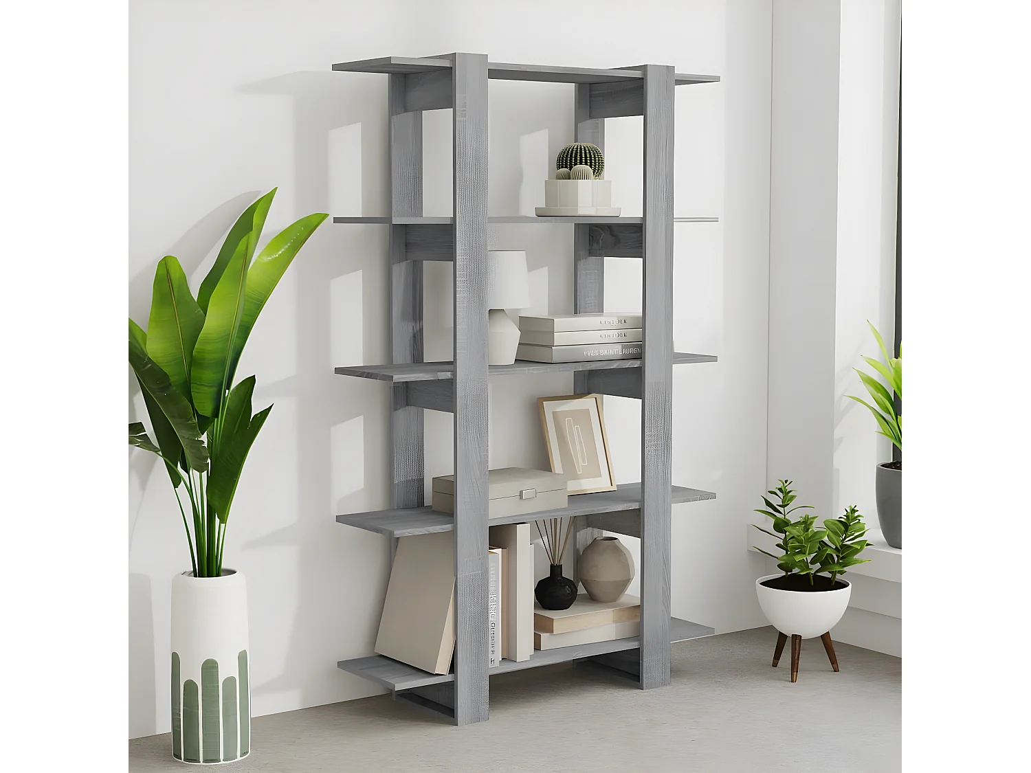 Bibliothèque/Séparateur de pièce Sonoma gris 100x30x160 cm