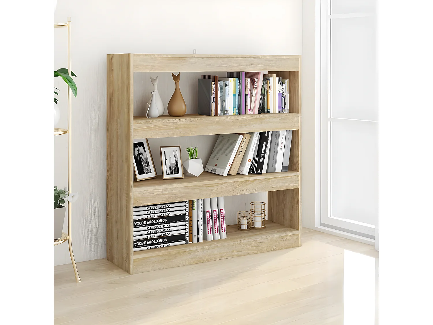 Bibliothèque/Séparateur de pièce Chêne Sonoma 100x30x103 cm