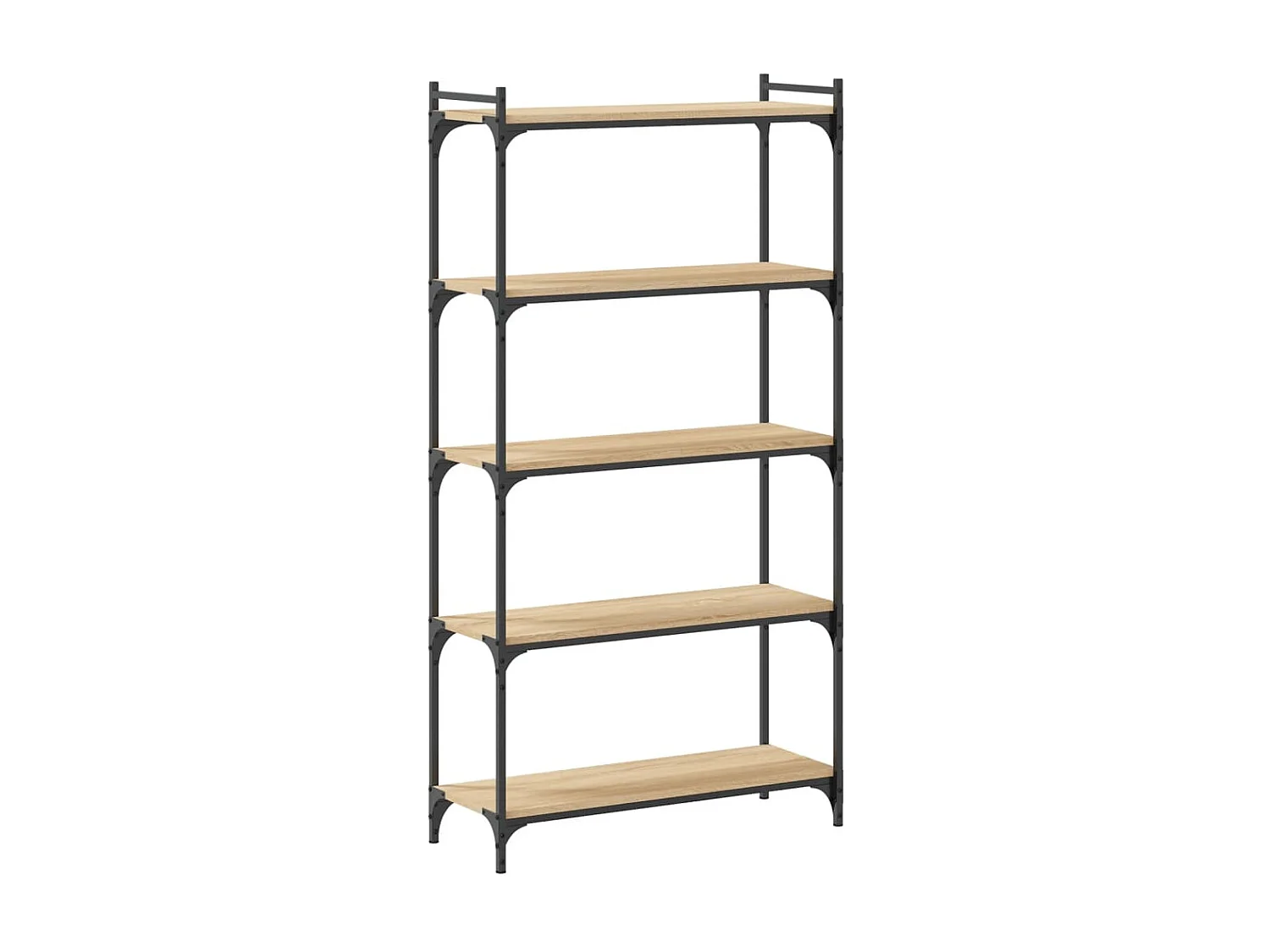Boekenkast 5-laags 80x30x154 cm bewerkt hout sonoma eikenkleur