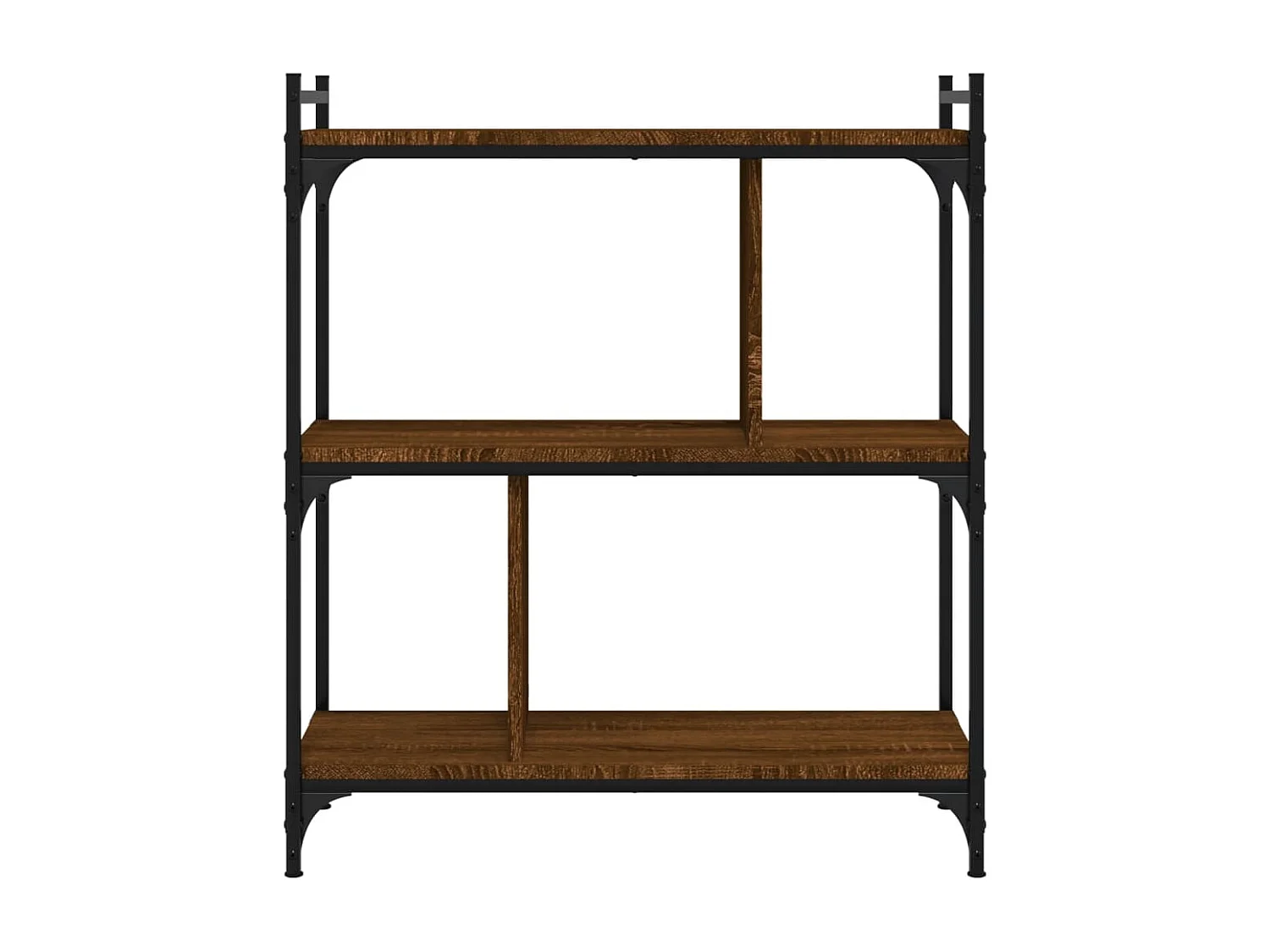 Bibliothèque 3 niveaux chêne brun 76x32x88 cm bois d'ingénierie