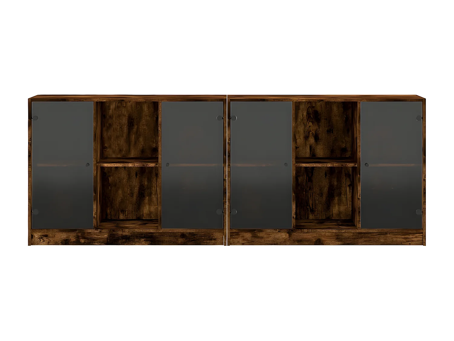 Estantería con puertas madera roble ahumado 204x37x75 cm