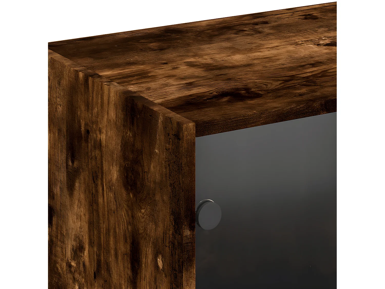 Estantería con puertas madera roble ahumado 204x37x75 cm