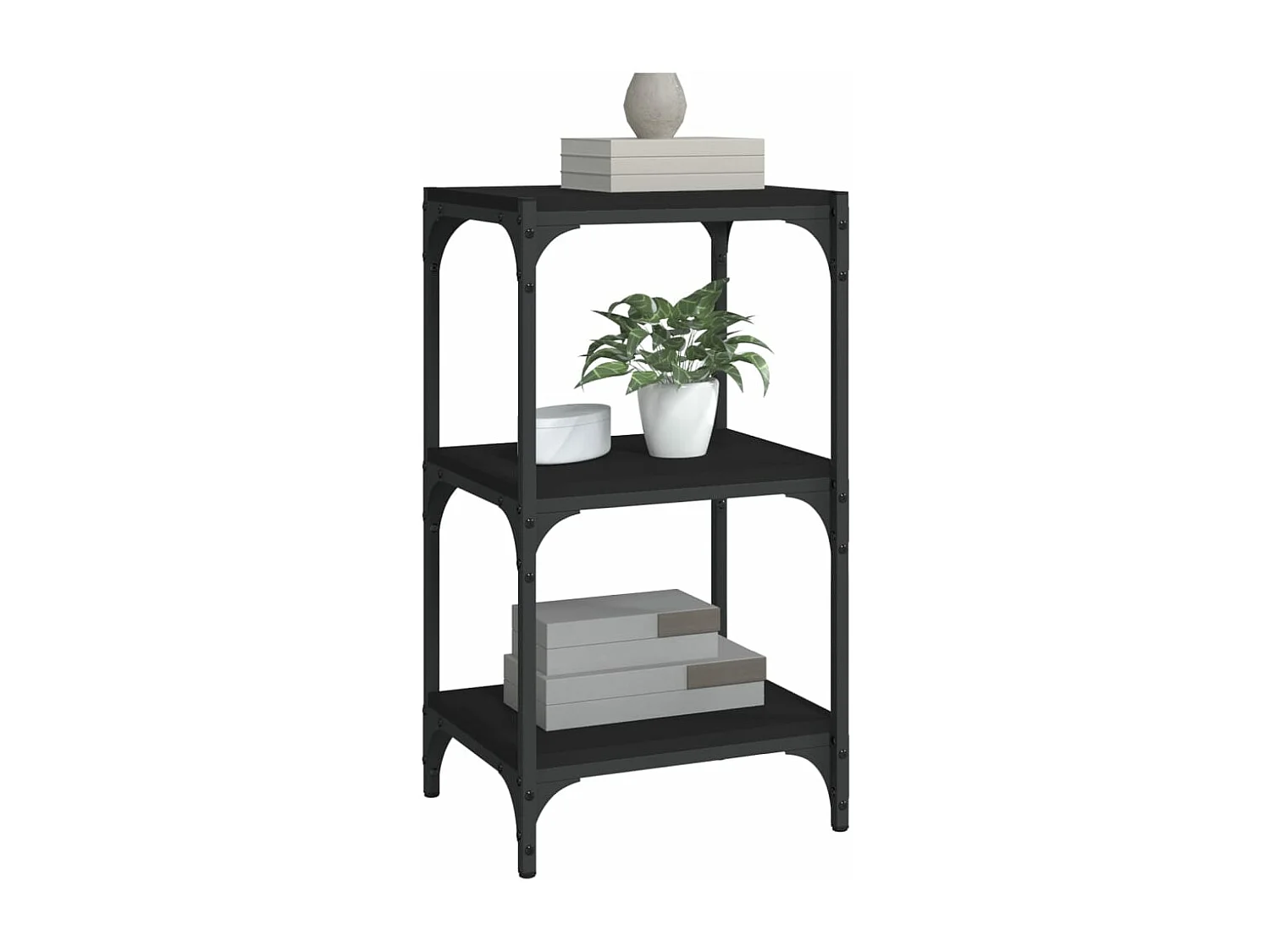 Estante 40x33x70,5 cm derivados de madeira e aço preto