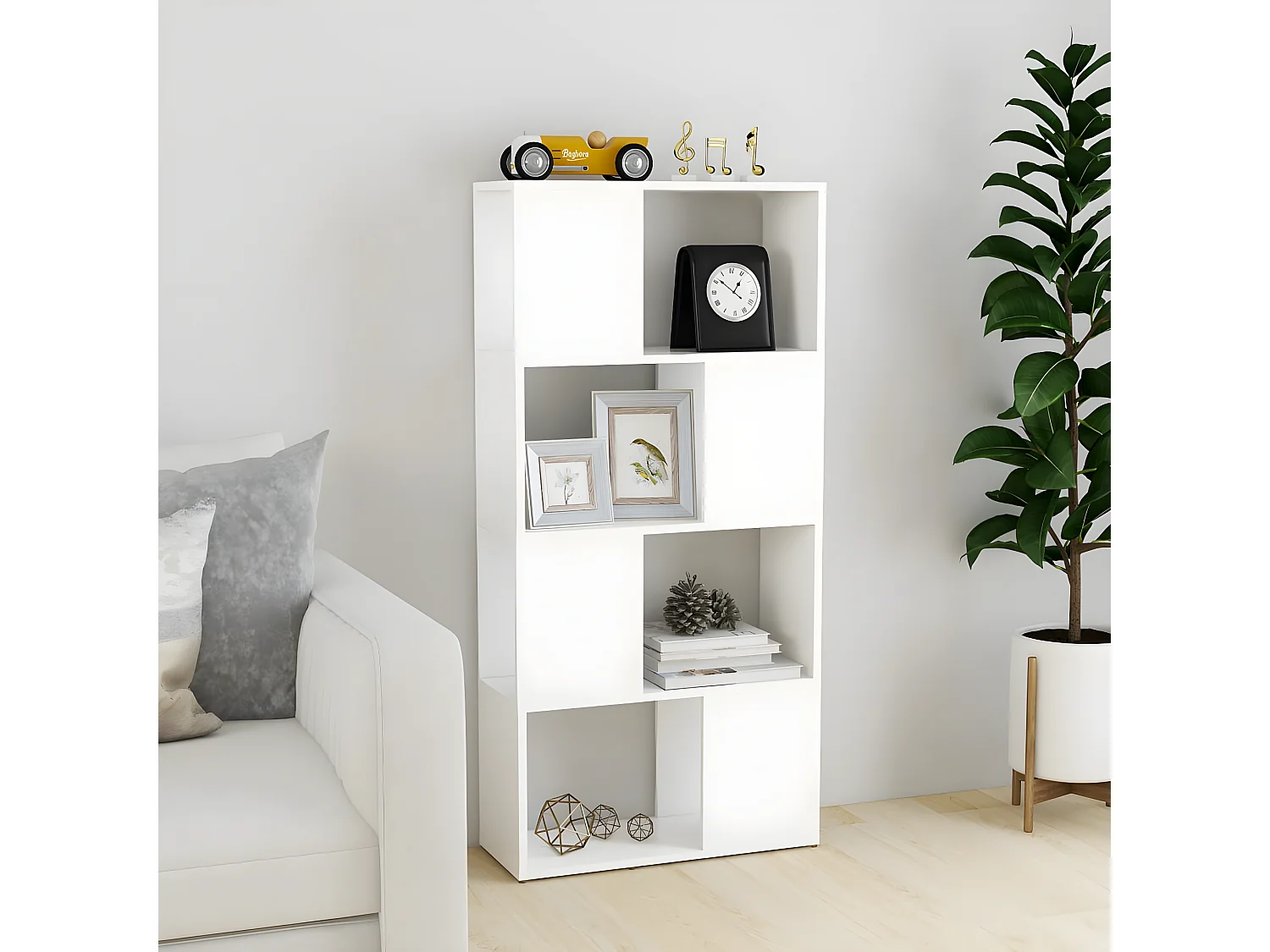 Bibliothèque/Séparateur de pièce Blanc 60x24x124,5 cm Aggloméré