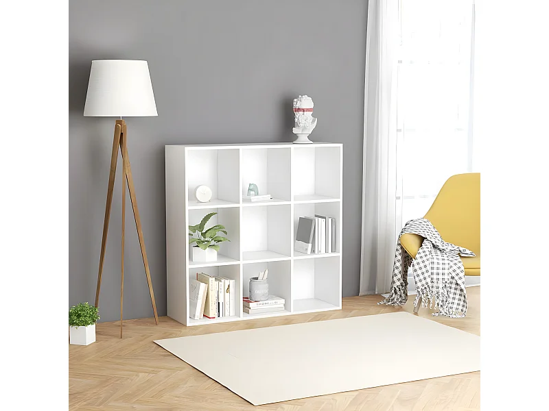 Bibliothèque Blanc 98x30x98 cm Aggloméré