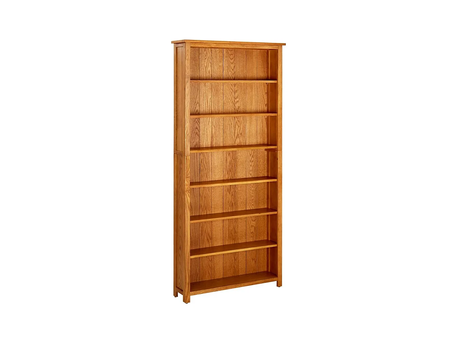 Boekenkast met 7 schappen 90x22,5x200 cm massief eikenhout