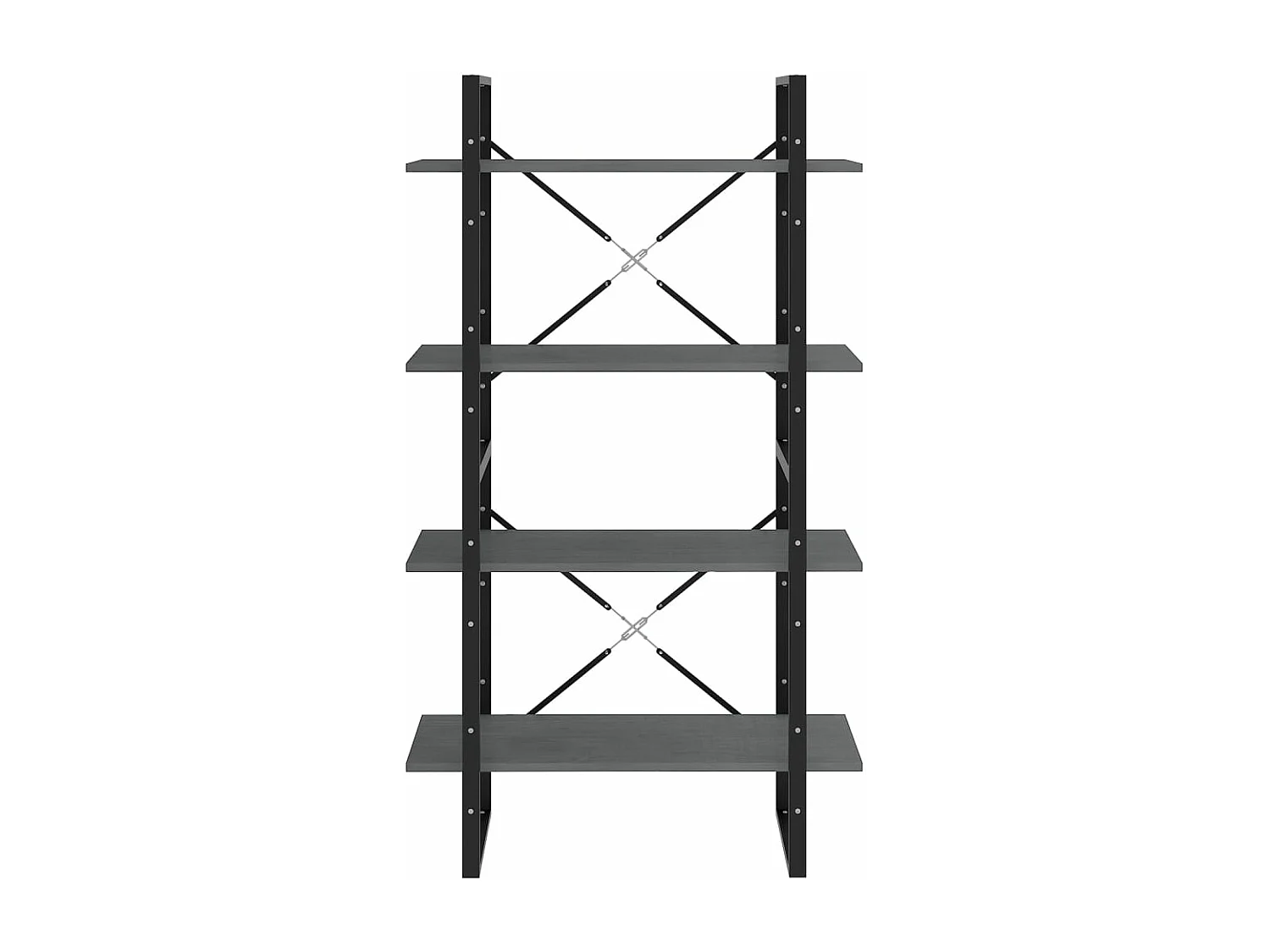 Bibliothèque à 4 niveaux Gris 80x30x140 cm Bois de pin massif