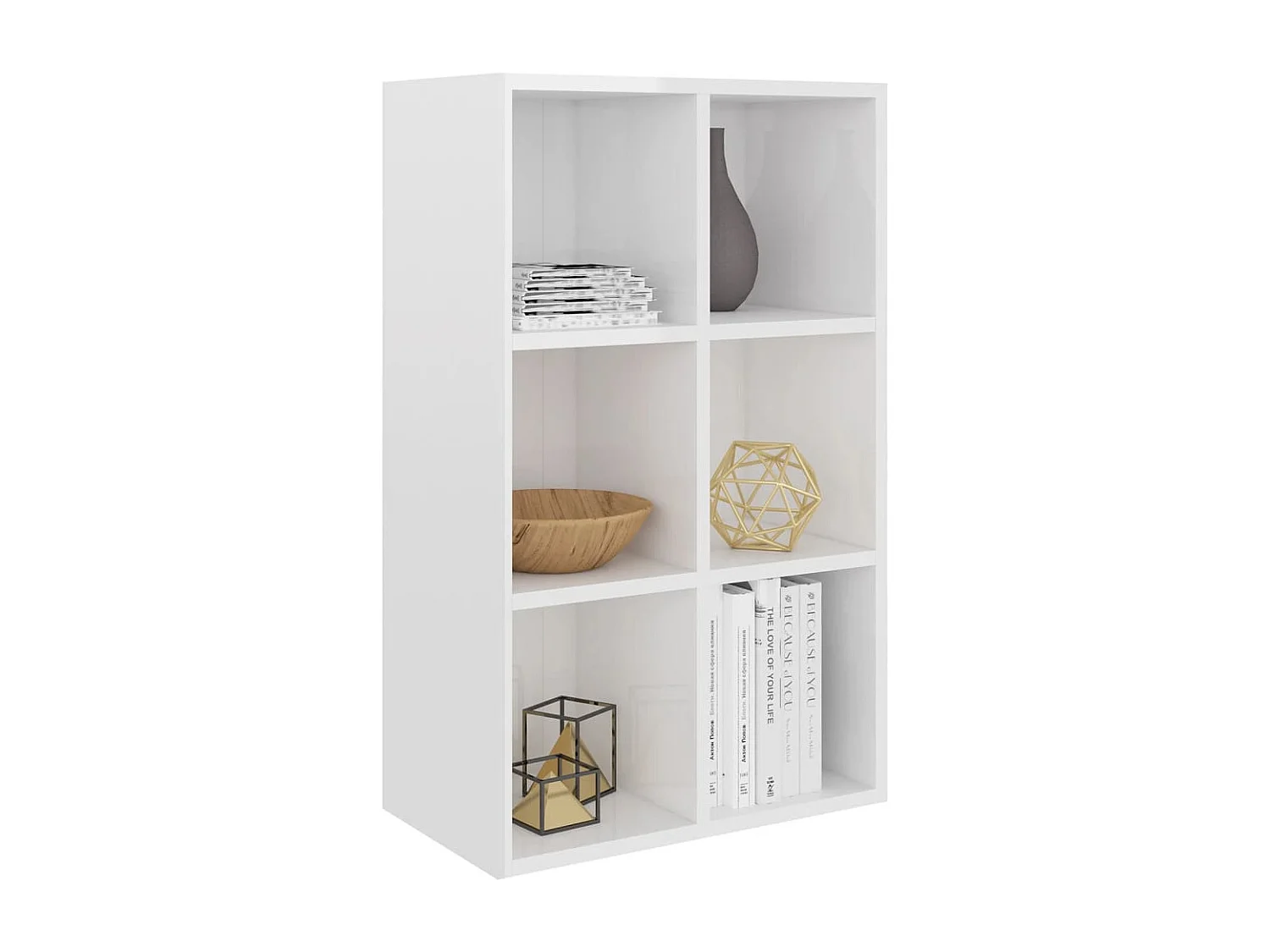 Bibliothèque/Buffet Blanc brillant 66x30x97,8 cm Aggloméré