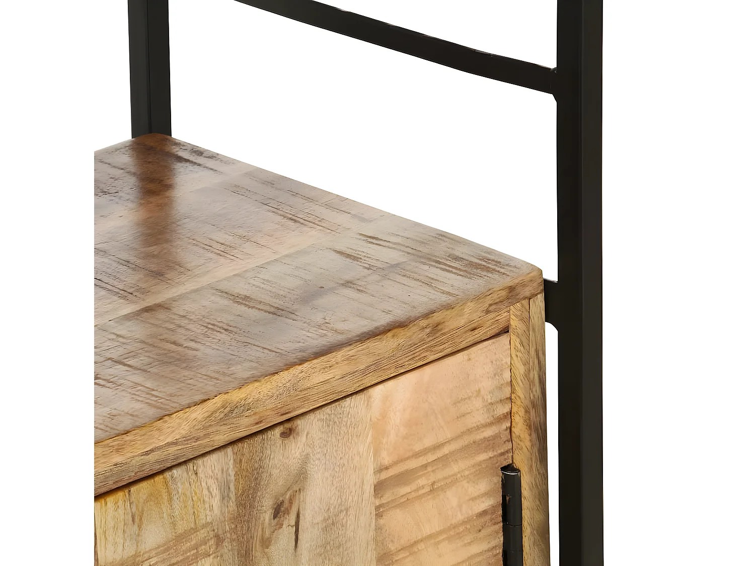 Bibliothèque à 4 niveaux 124x30x180 cm Bois de manguier brut