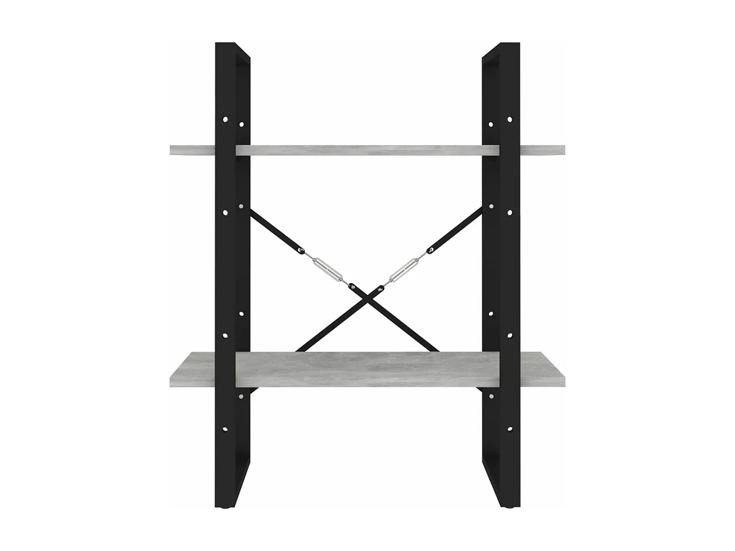 Bibliothèque à 2 niveaux Gris béton 60x30x70 cm Aggloméré