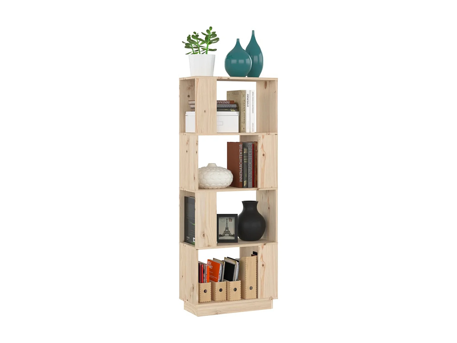 Estantería/divisor de espacios madera maciza pino 51x25x132 cm