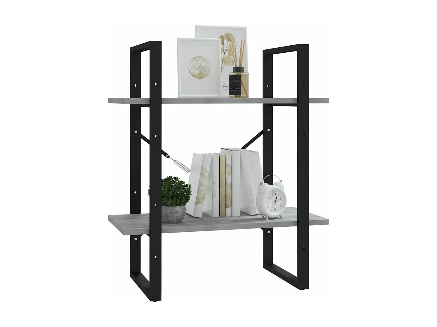 Boekenkast 60x30x70 cm bewerkt hout grijs sonoma eikenkleurig