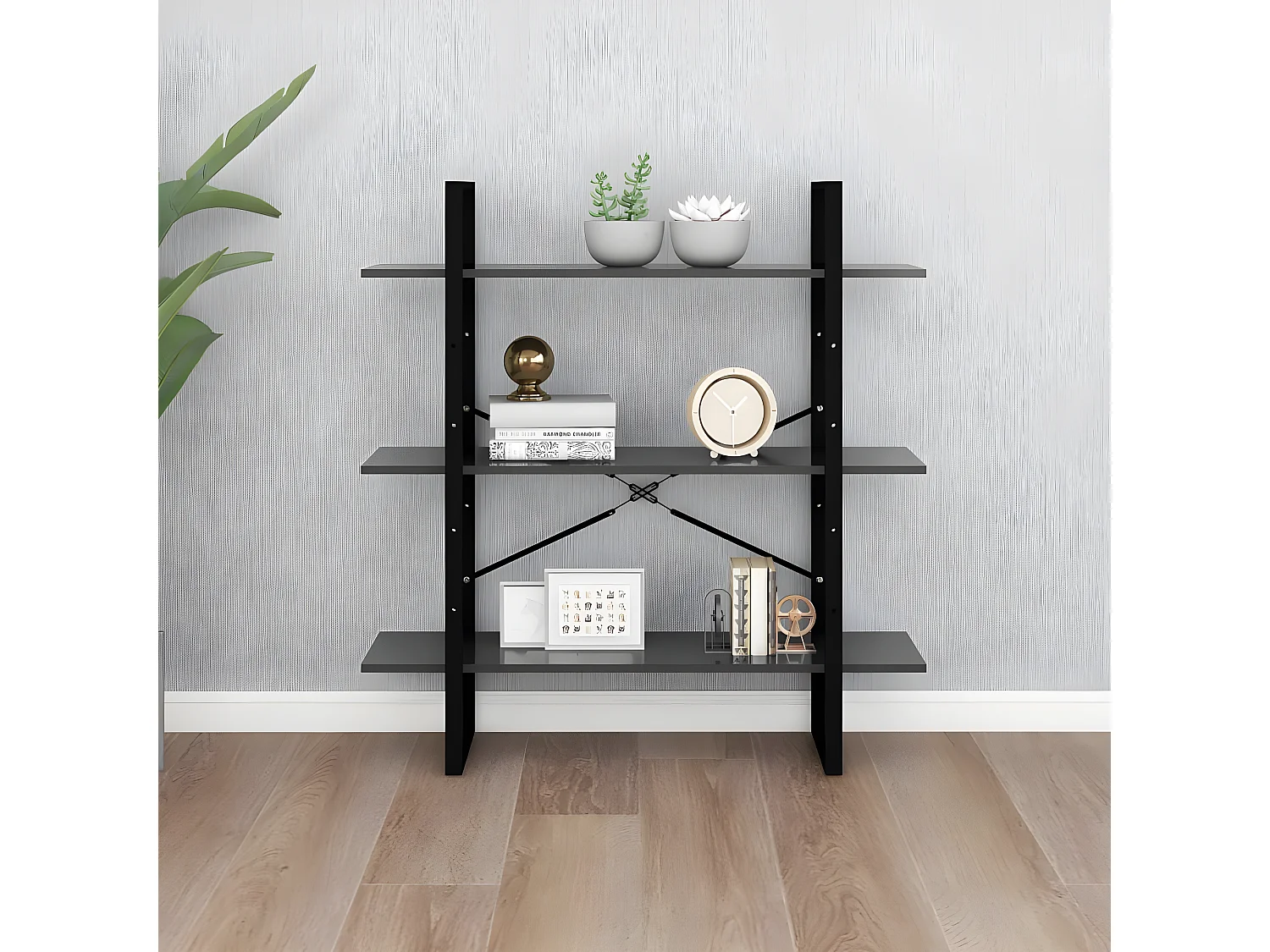 Bibliothèque Gris 100x30x105 cm Aggloméré