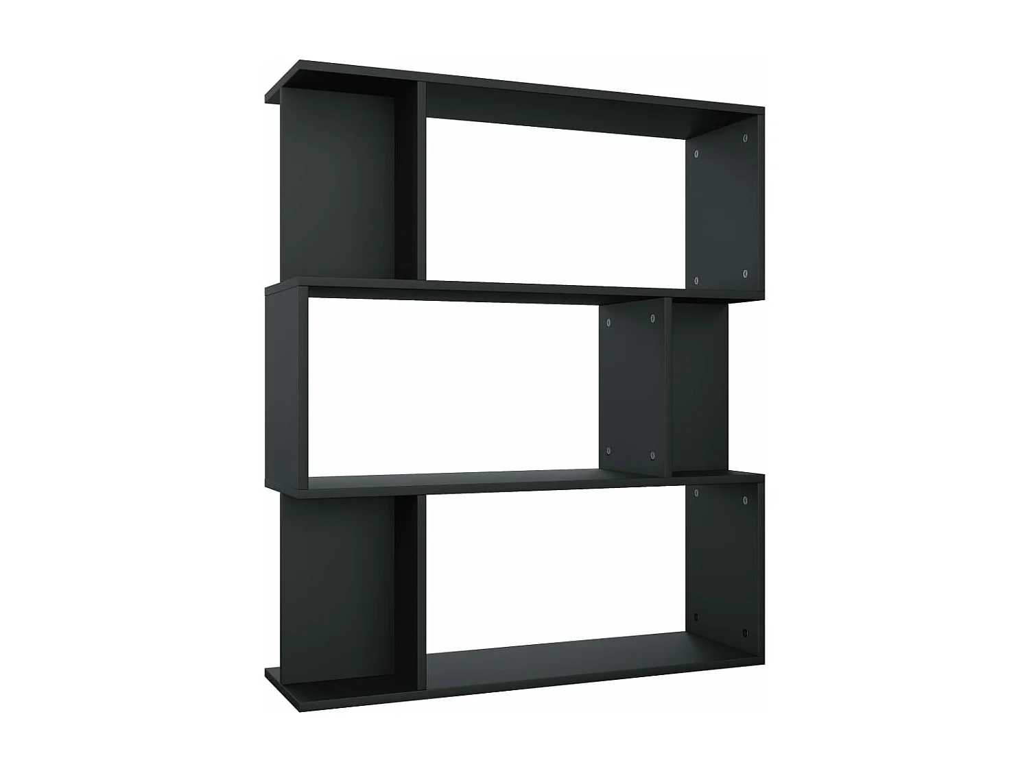 Bibliothèque/Cloison Noir 80x24x96 cm cm Bois d'ingénierie