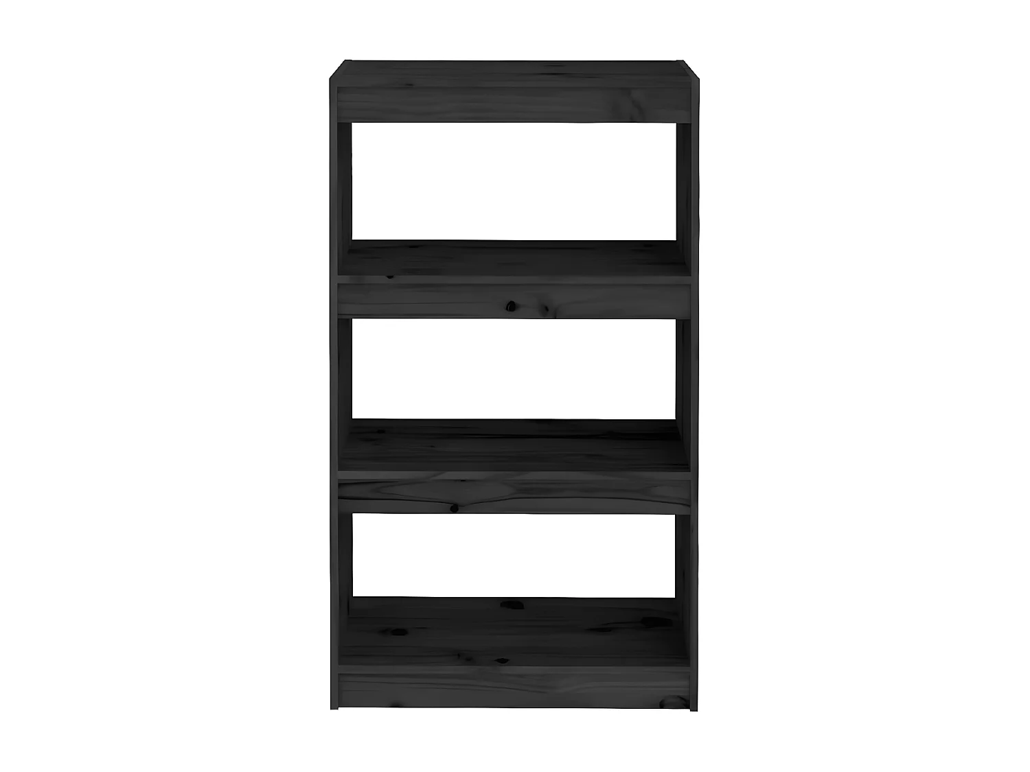Bibliothèque/Séparateur de pièce Noir 60x30x103,5 cm Pin solide