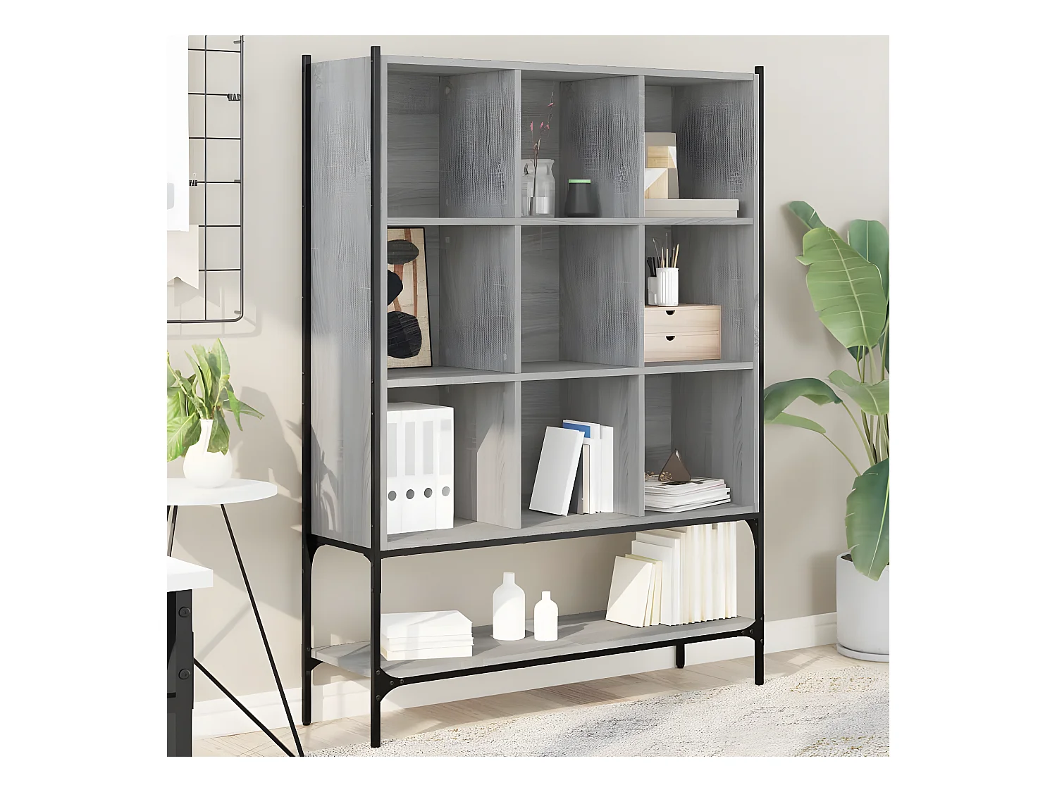Bibliothèque sonoma gris 102x30x141,5 cm bois d'ingénierie