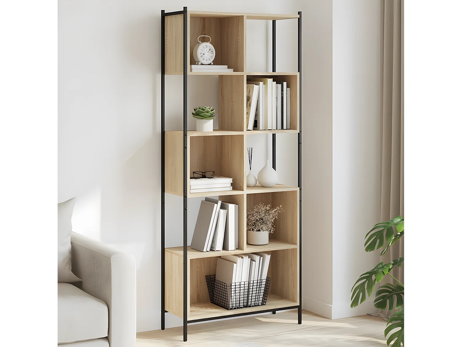 Estante 72x28x172 cm derivados de madeira carvalho sonoma