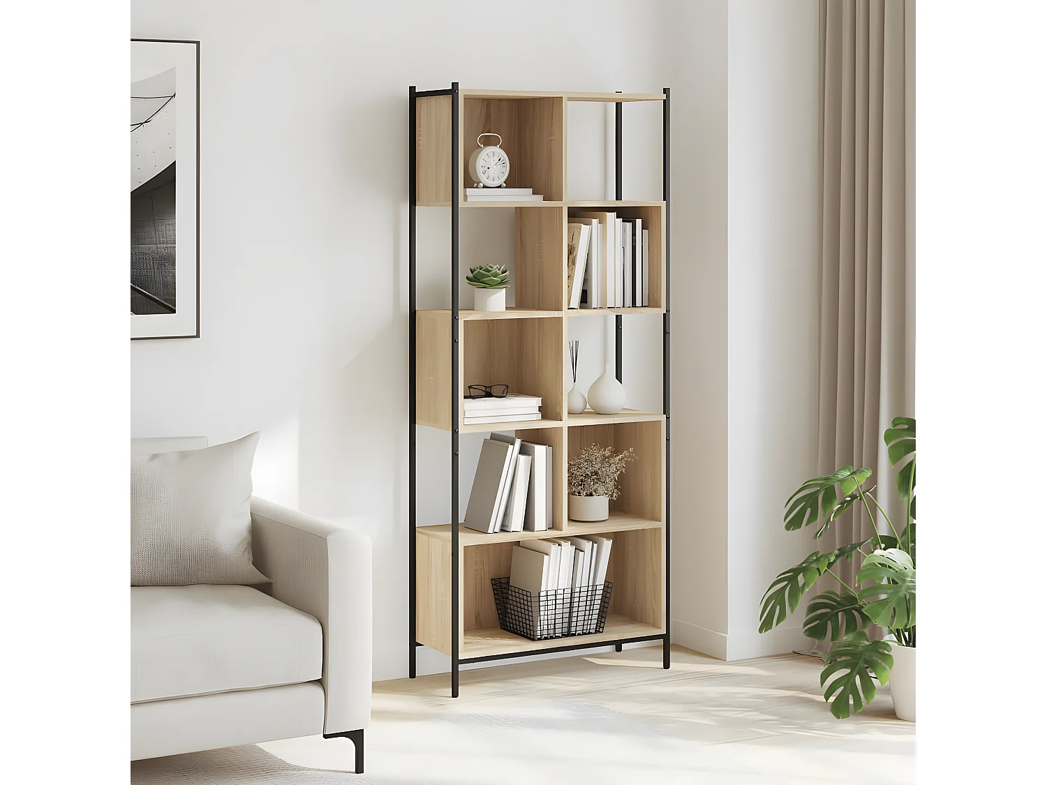 Estante 72x28x172 cm derivados de madeira carvalho sonoma