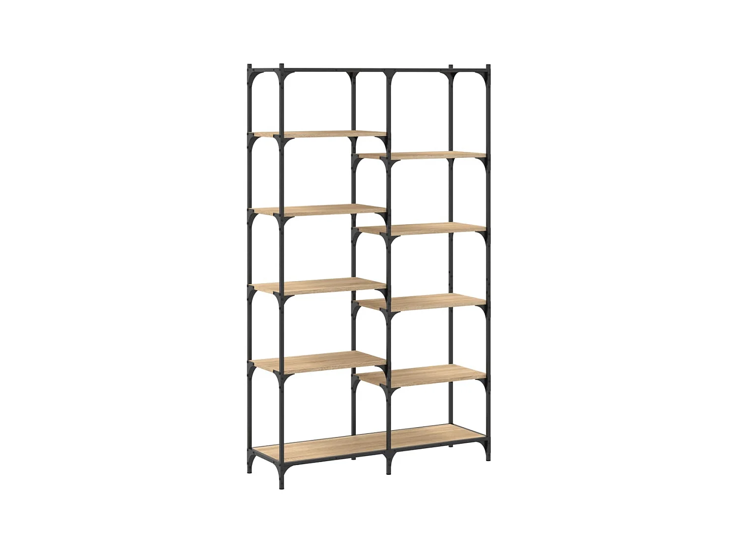 Bibliothèque chêne sonoma 100x32x170cm bois d'ingénierie et fer