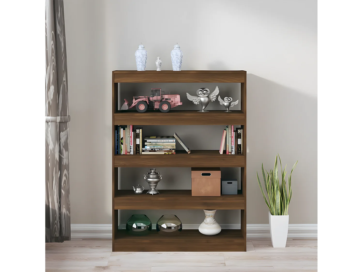 Estante/divisória 100x30x135 cm cor carvalho castanho