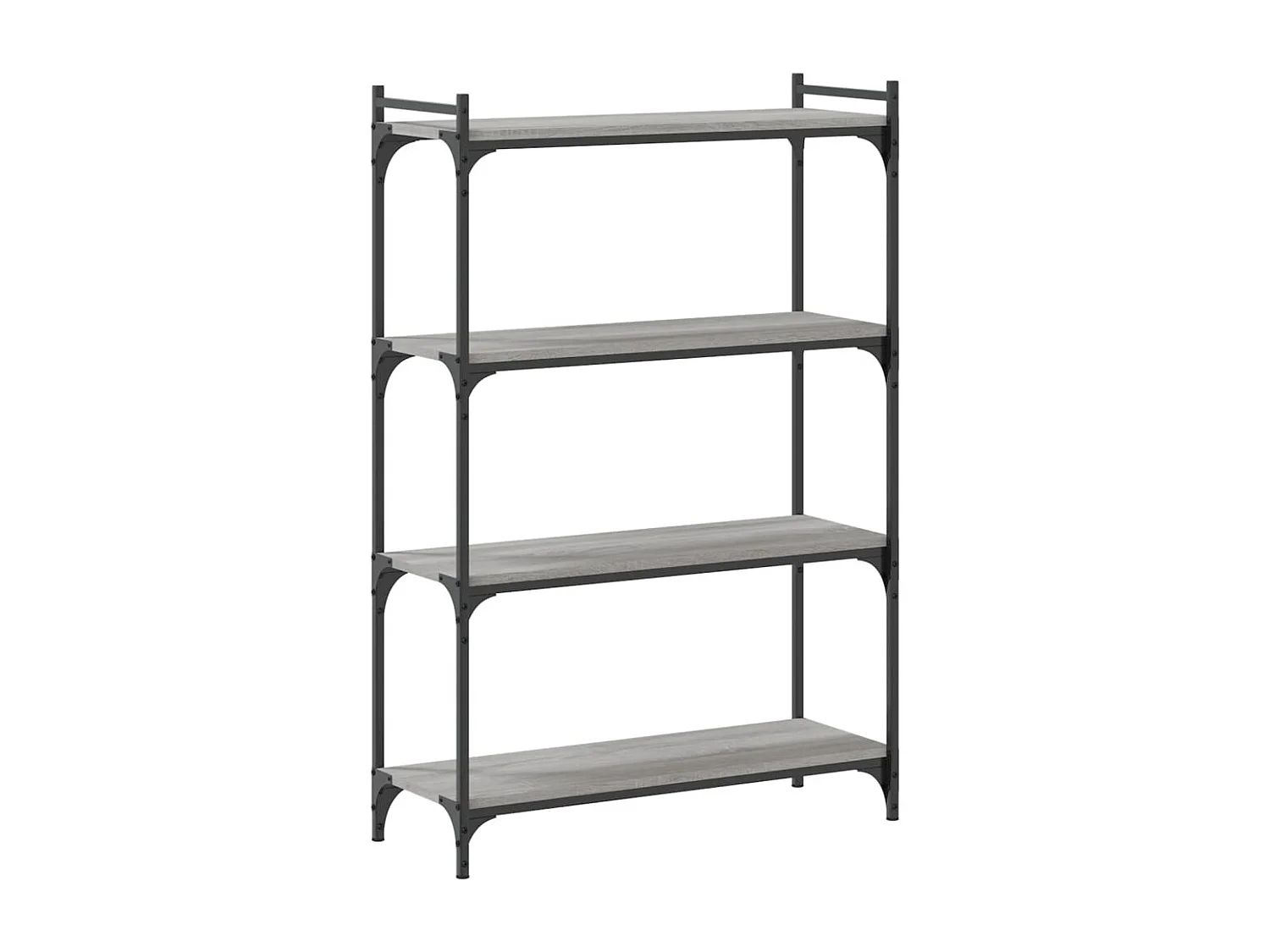 Librería 4 estantes madera ingeniería gris Sonoma 80x30x120 cm