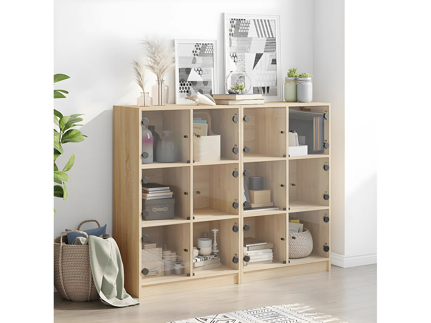 Estante c/ portas 136x37x109 cm deriv. madeira carvalho sonoma