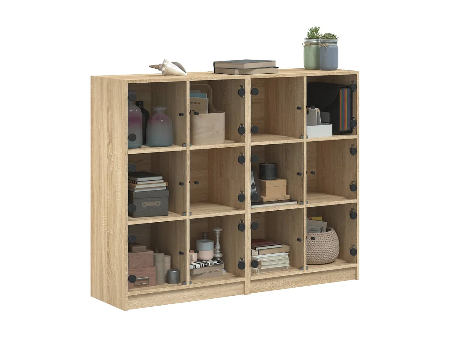 Estante c/ portas 136x37x109 cm deriv. madeira carvalho sonoma