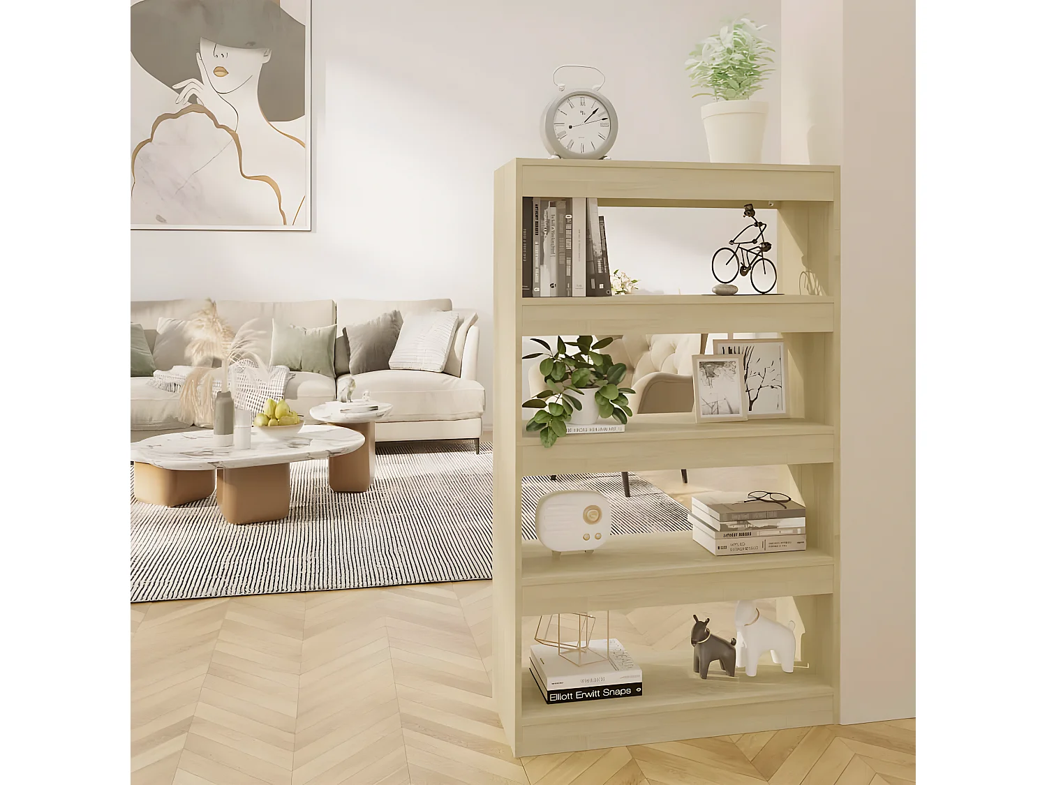 Bibliothèque/Séparateur de pièce Chêne sonoma 80x30x135 cm