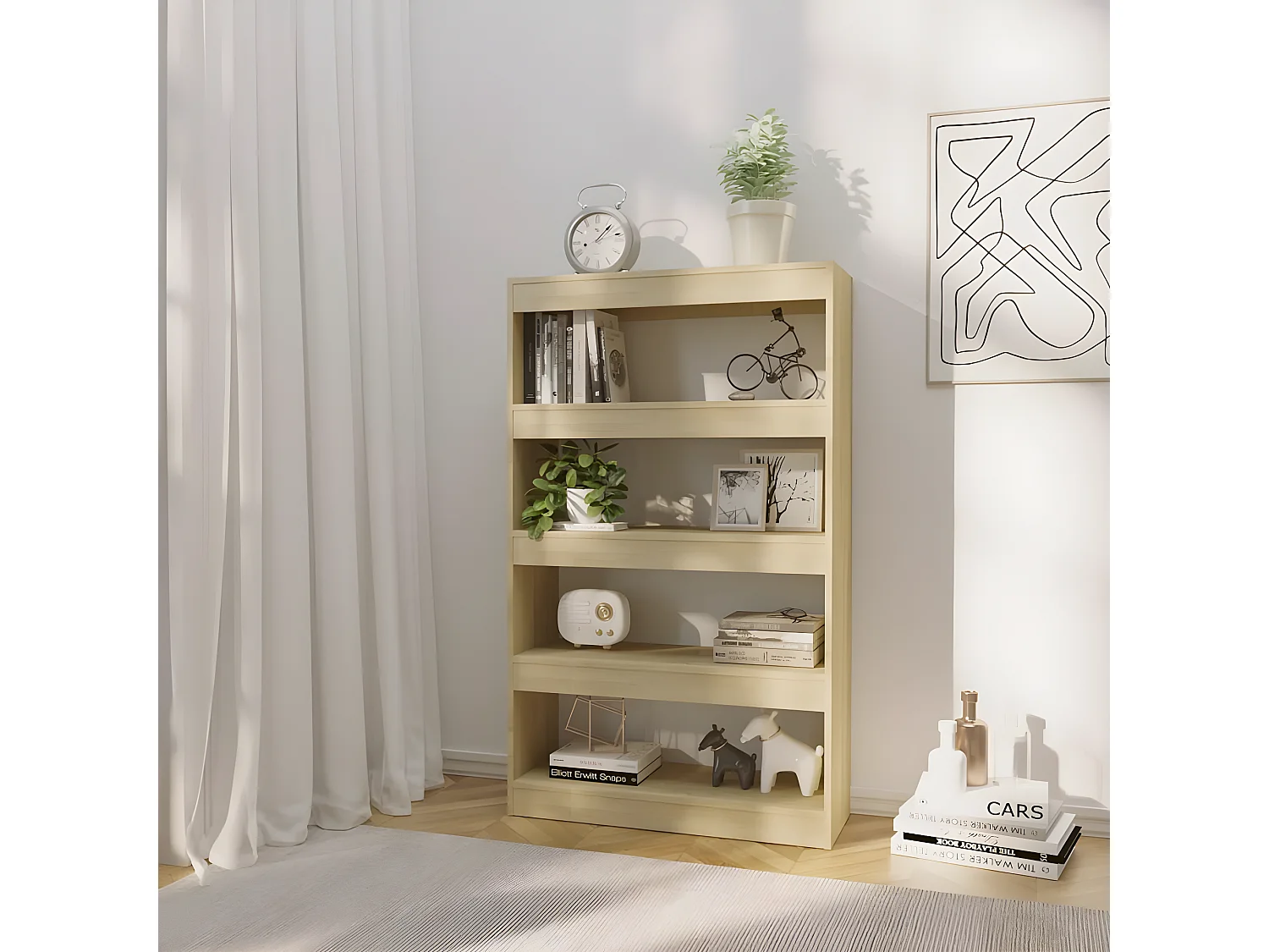 Bibliothèque/Séparateur de pièce Chêne sonoma 80x30x135 cm