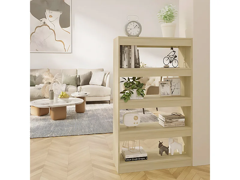 Bibliothèque/Séparateur de pièce Chêne sonoma 80x30x135 cm
