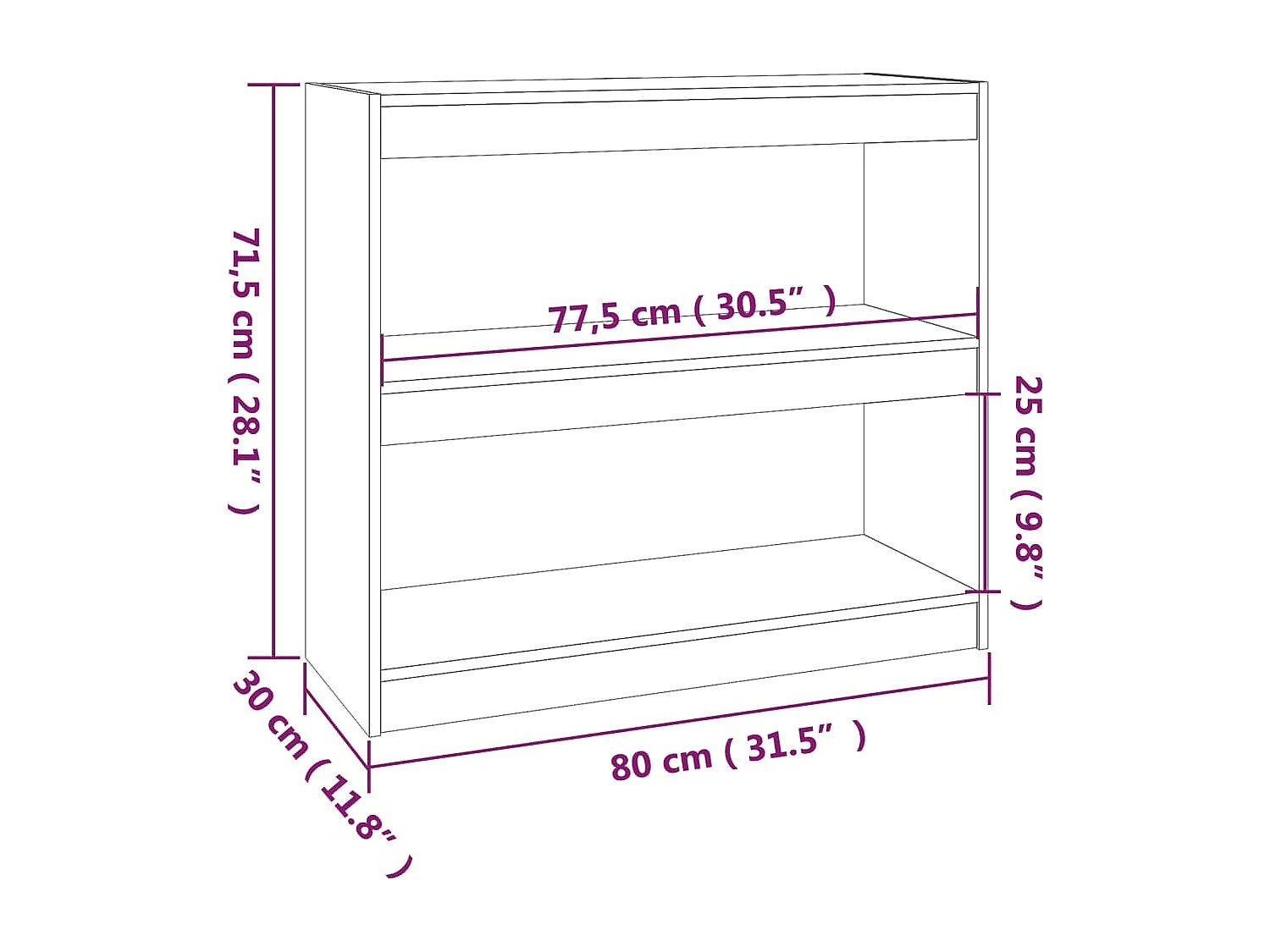 Bibliothèque/Séparateur de pièce 80x30x71,5 cm Bois de pin