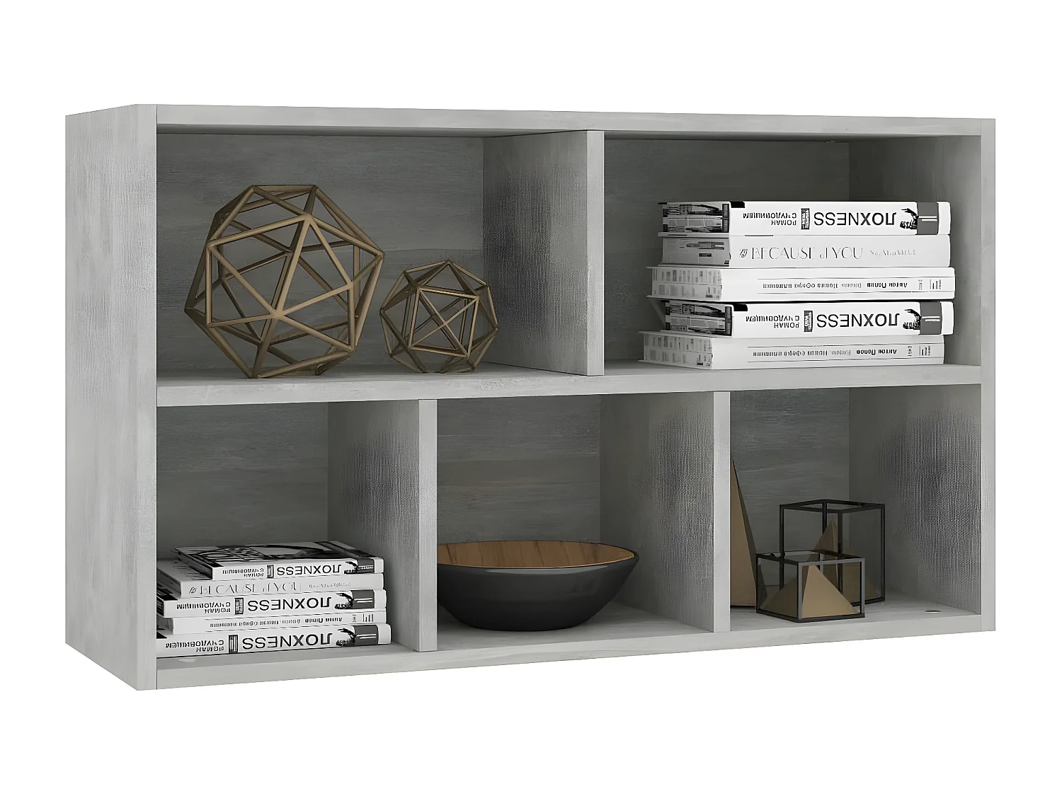 Bibliothèque/Buffet Gris béton 50x25x80 cm Aggloméré