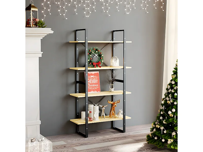 Estante com 4 prateleiras 80x30x140 cm pinho maciço