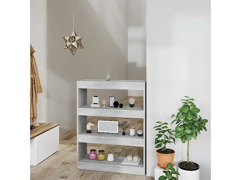 Estante/divisória madeira processada 80x30x103 cm sonoma cinza