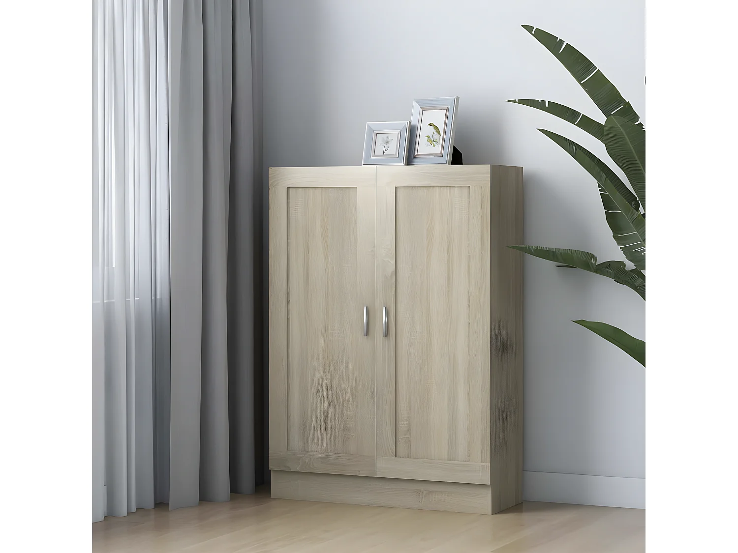 Estantería madera contrachapada color roble 82,5x30,5x115 cm