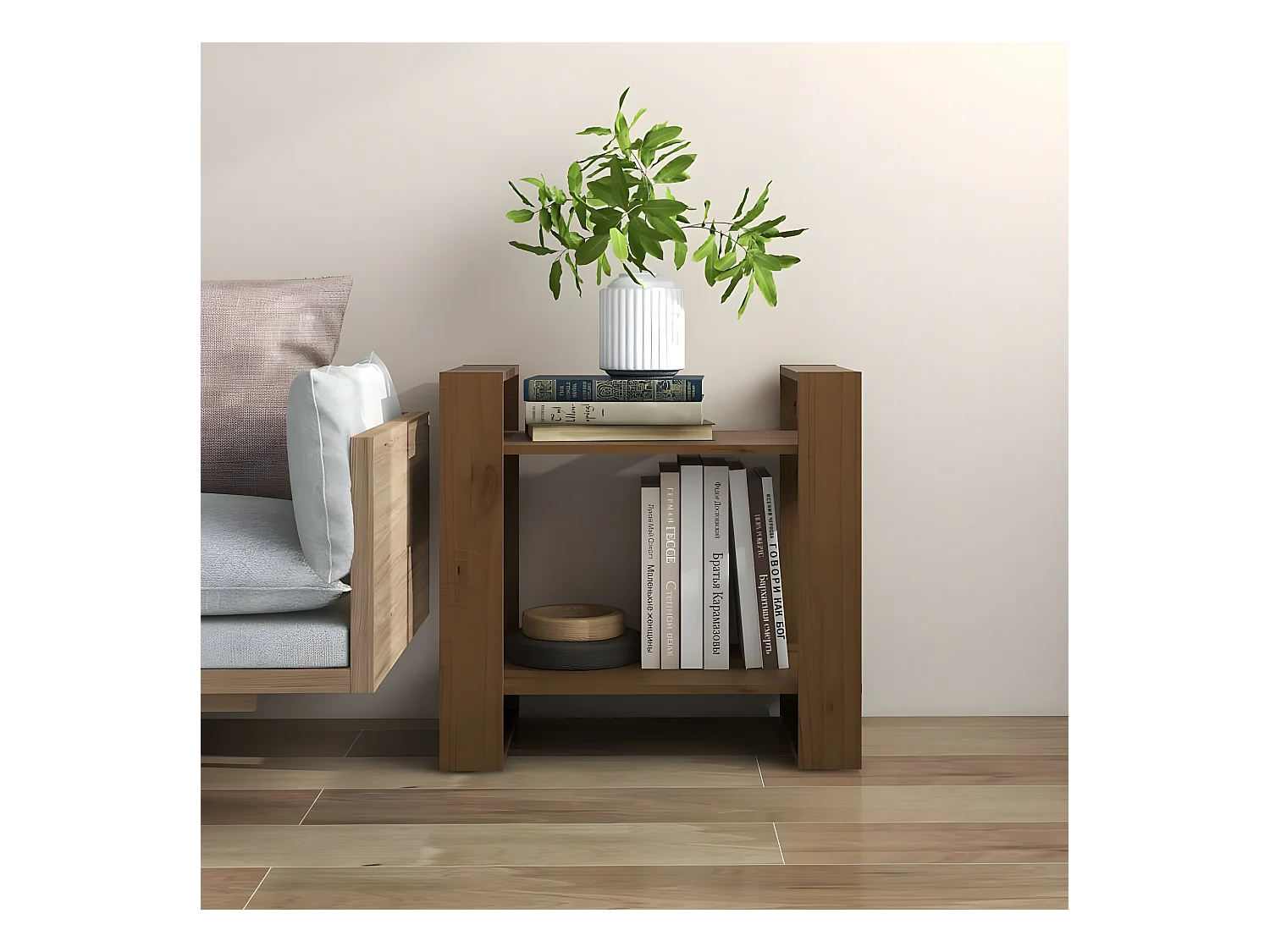Bibliothèque/Cloison Marron miel 60x35x57 cm Bois massif
