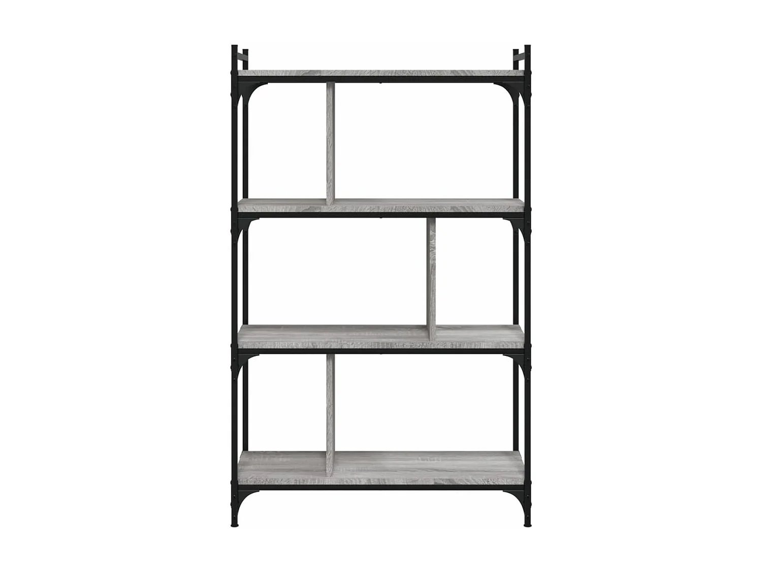 Boekenkast 4-laags 76x32x123 cm bewerkt hout grijs sonoma