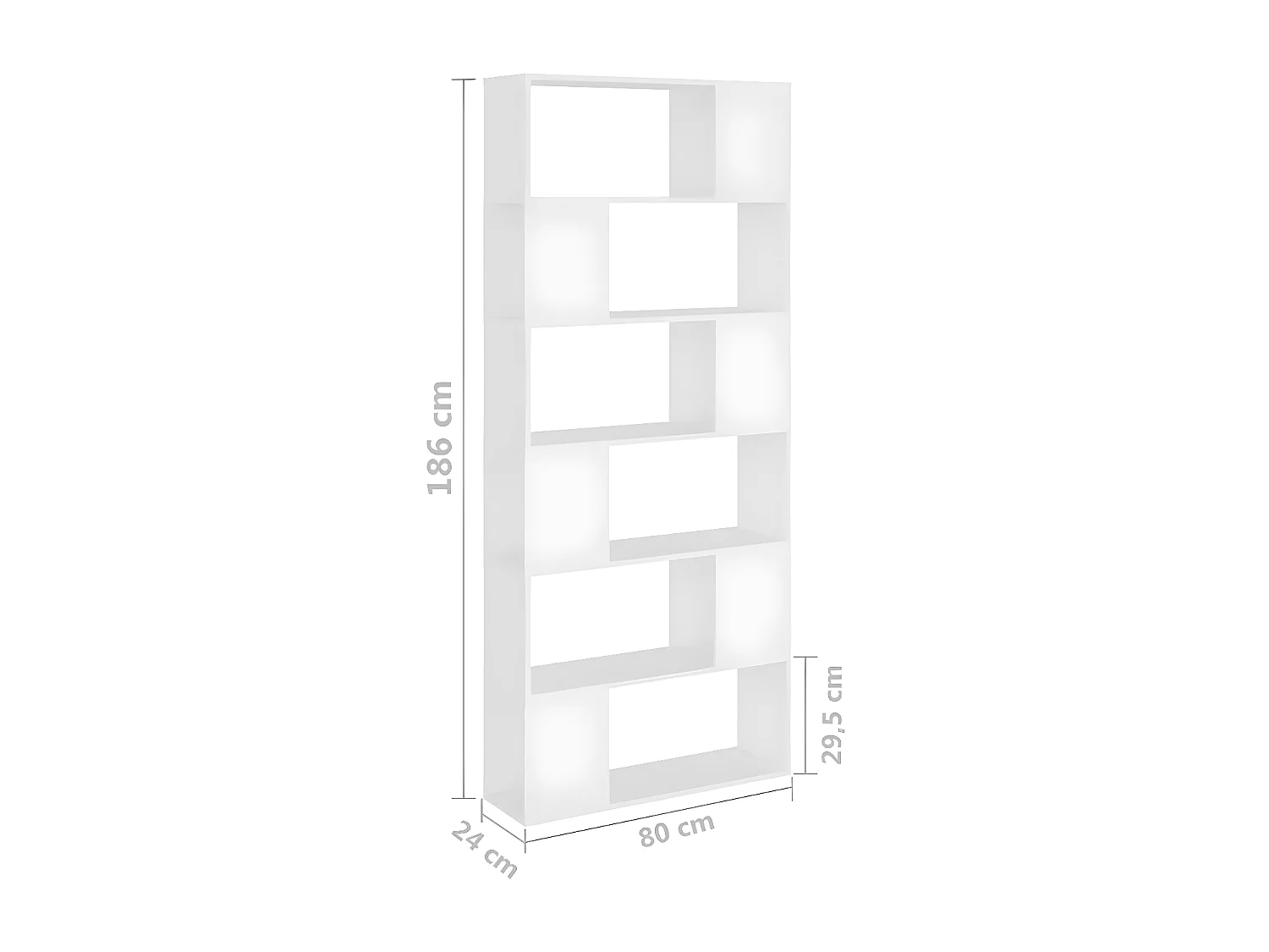 Bibliothèque/Séparateur de pièce Blanc 80x24x186 cm Aggloméré