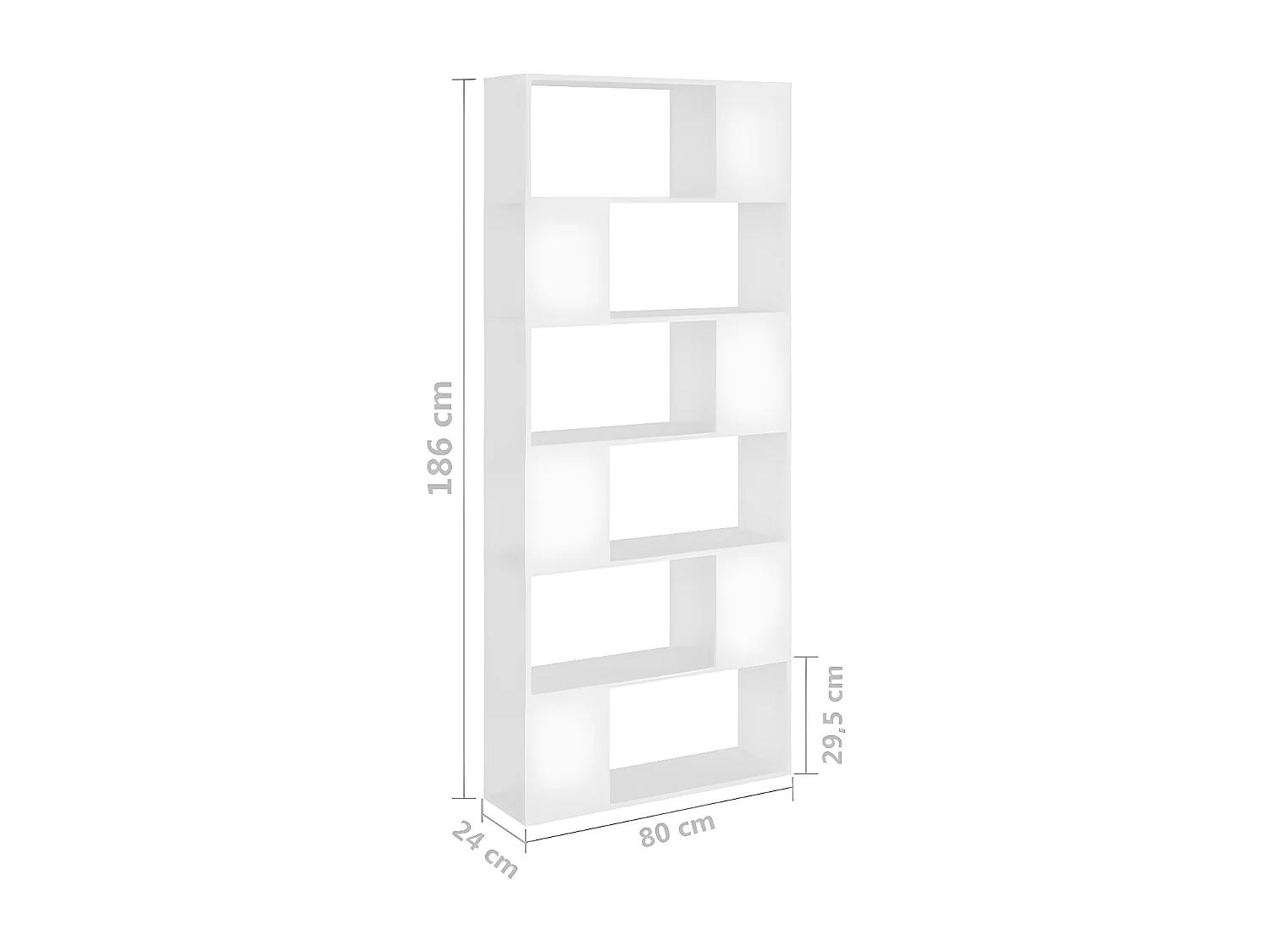 Bibliothèque/Séparateur de pièce Blanc 80x24x186 cm Aggloméré