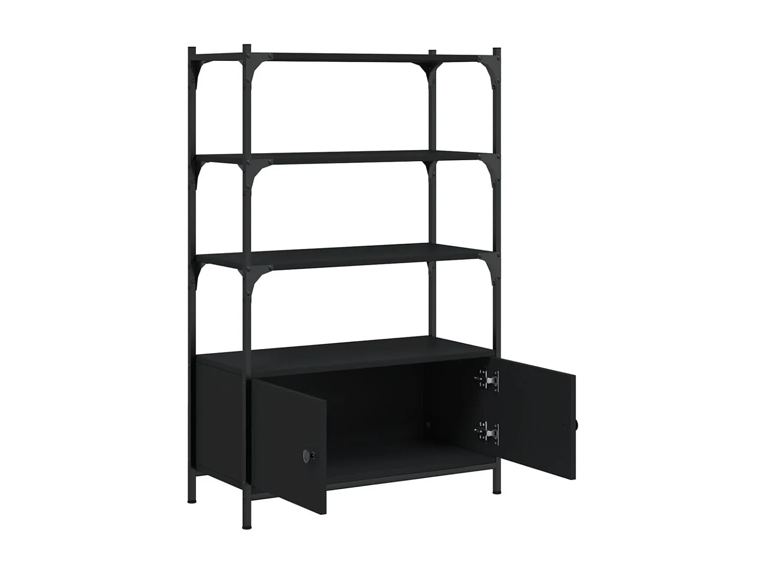 Boekenkast 3-laags 70x30x109,5 cm bewerkt hout zwart