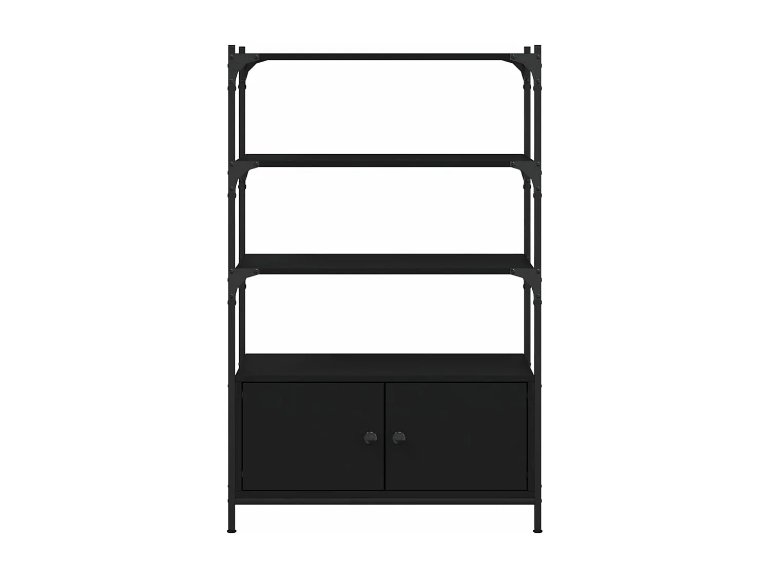 Boekenkast 3-laags 70x30x109,5 cm bewerkt hout zwart